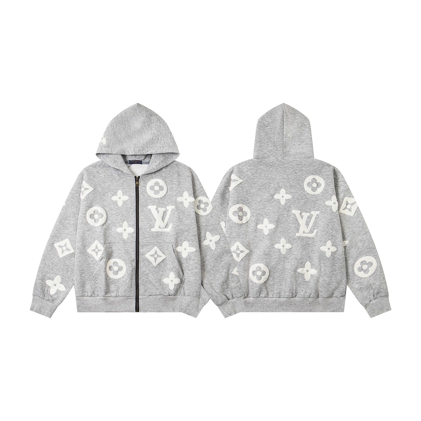 25ss Devoré Terry Embroidery Zippered Hooded Jacket