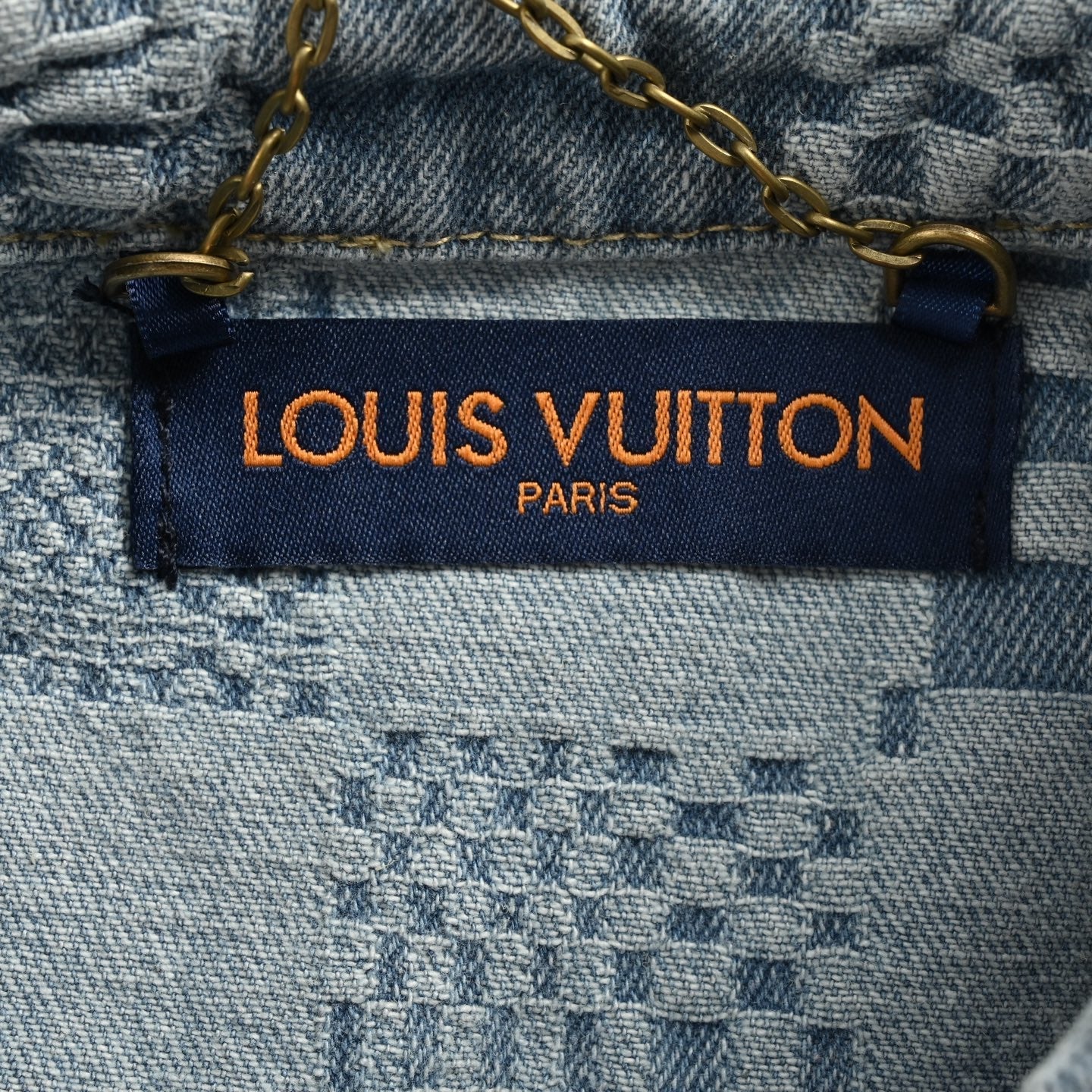 25ss checkerboard jacquard denim short sleeved shirt