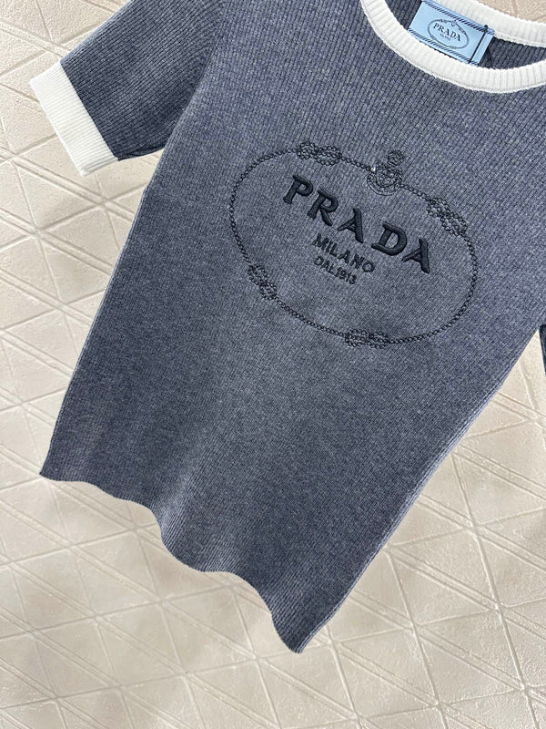 25 new product Embroidered knitted short sleeves