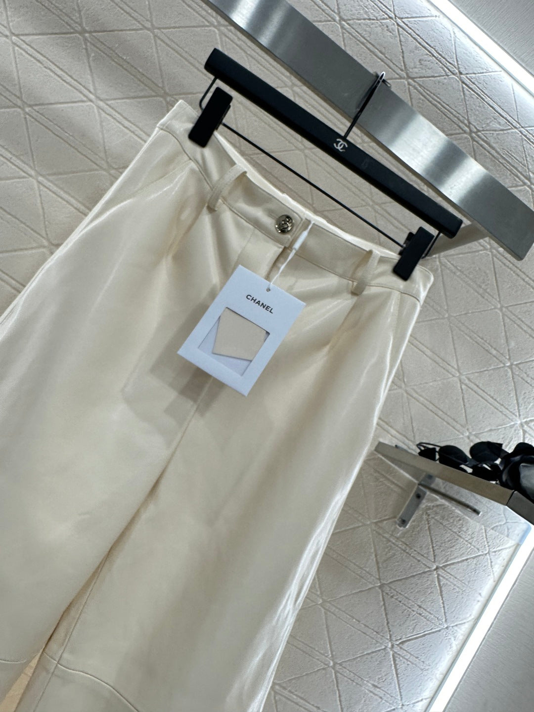 25fw High waisted sheepskin leather wide leg pants