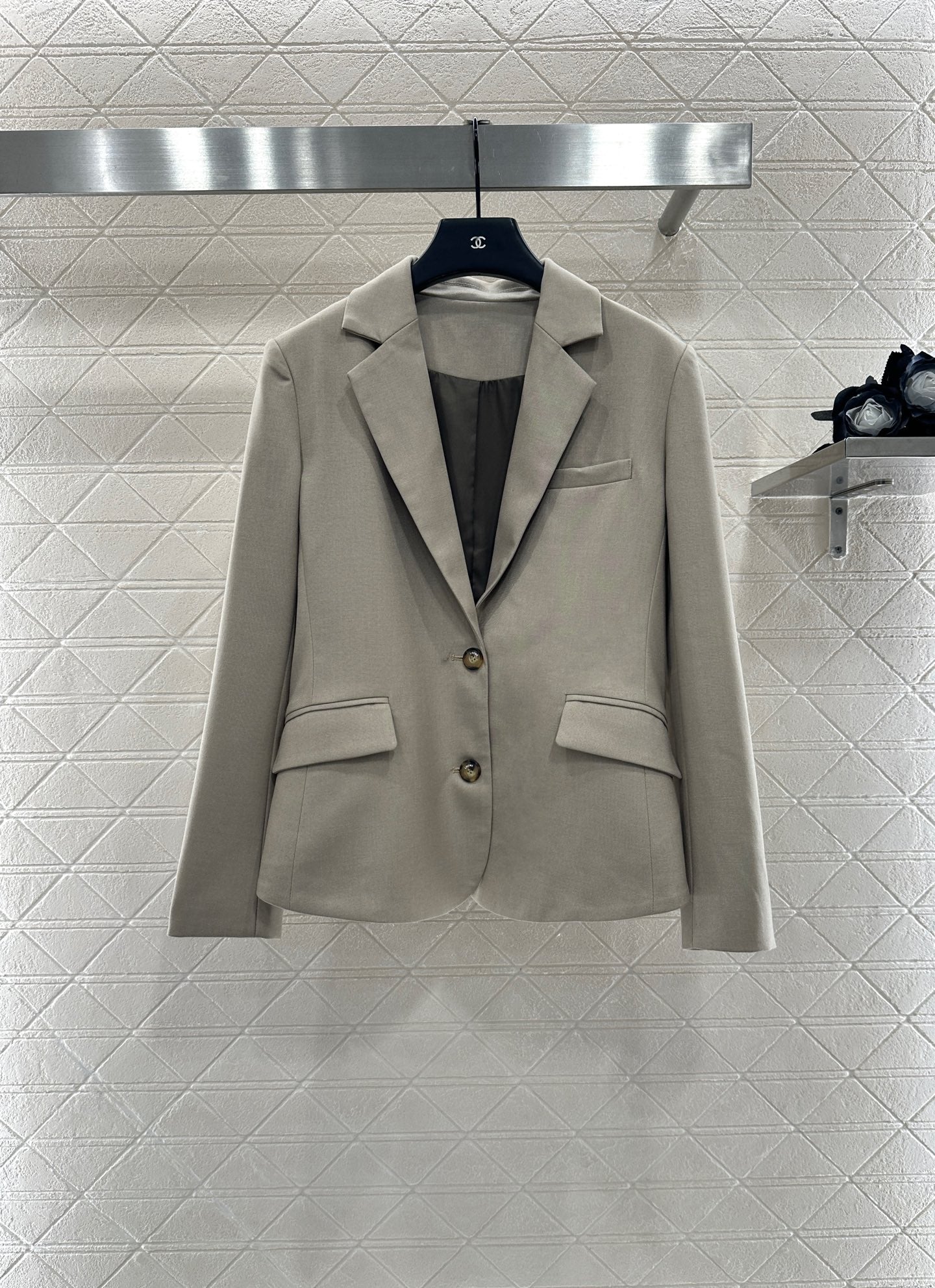 25fw Elastic pleated suit jacket