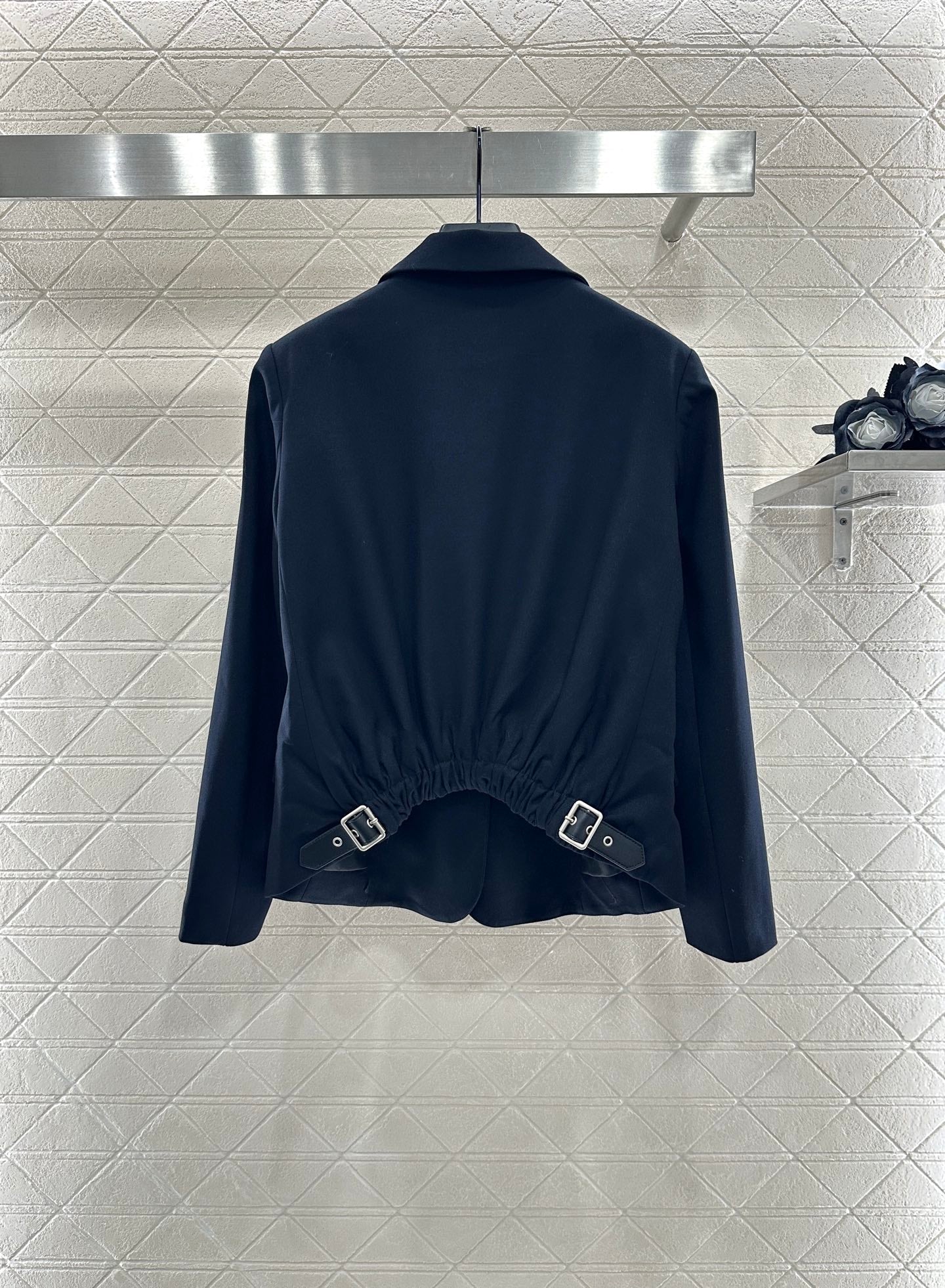 25fw Elastic pleated suit jacket