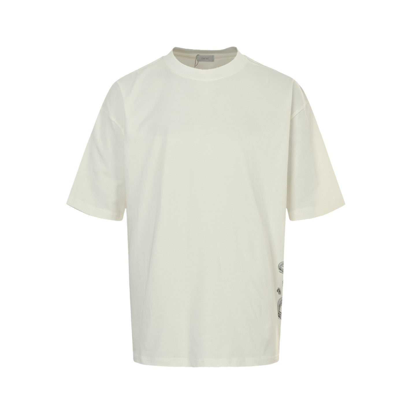 25Fw short-sleeved shirt with letter print on the hem
