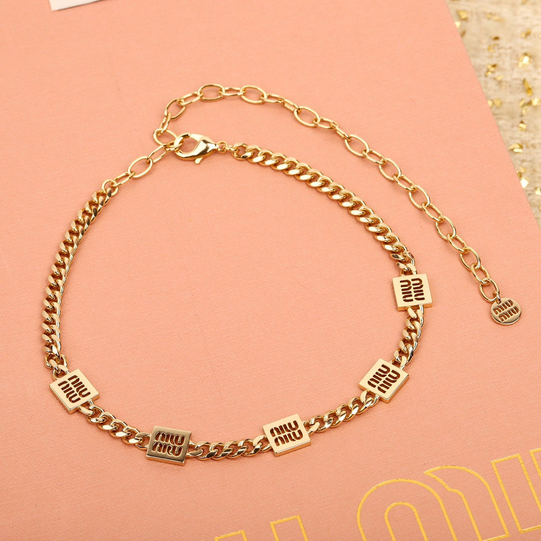 Classic block letter logo necklace