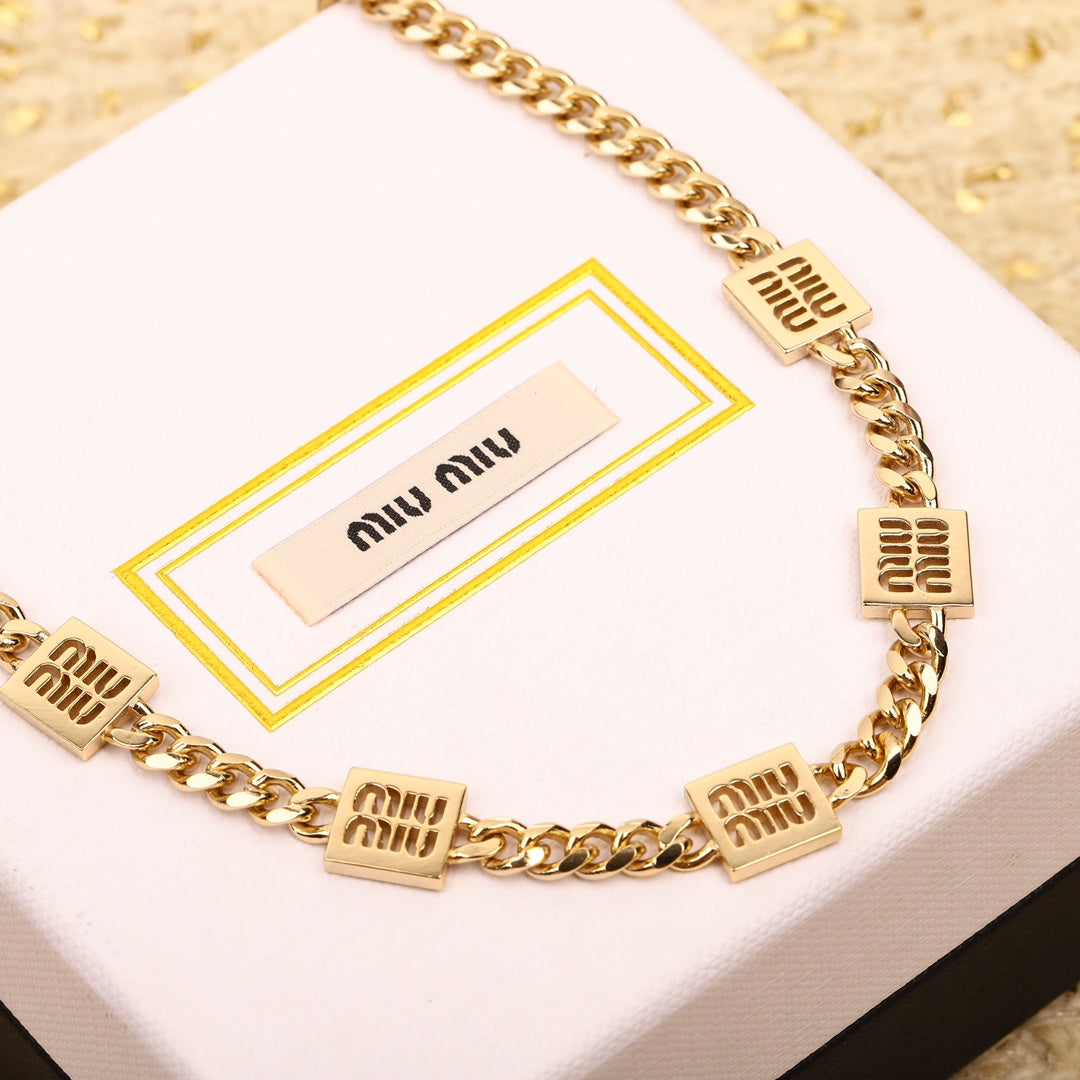 Classic block letter logo necklace