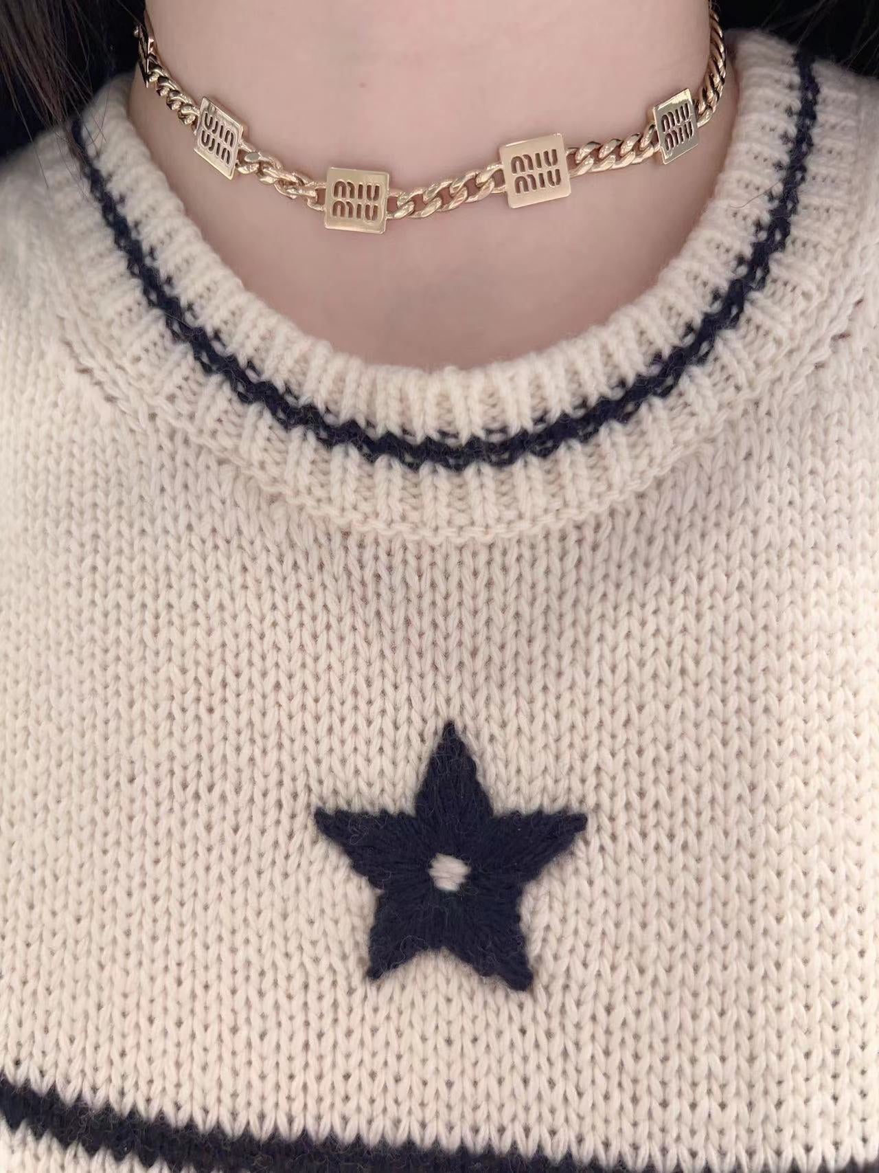 Classic block letter logo necklace