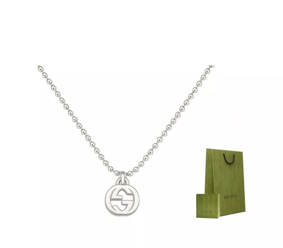 Classic round bead Double G necklace