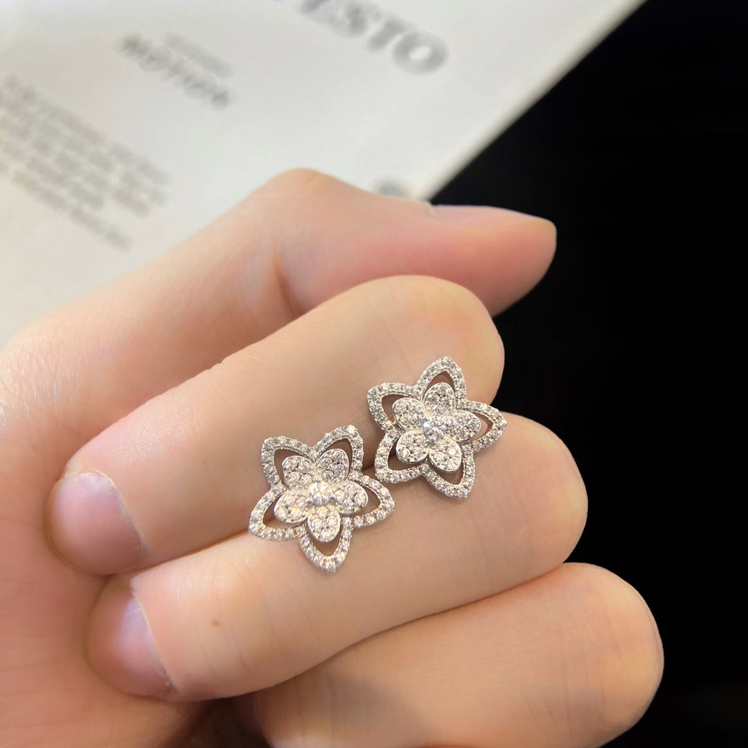 Platinum flower earrings