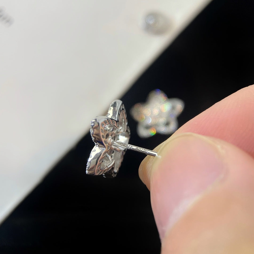 Platinum flower earrings