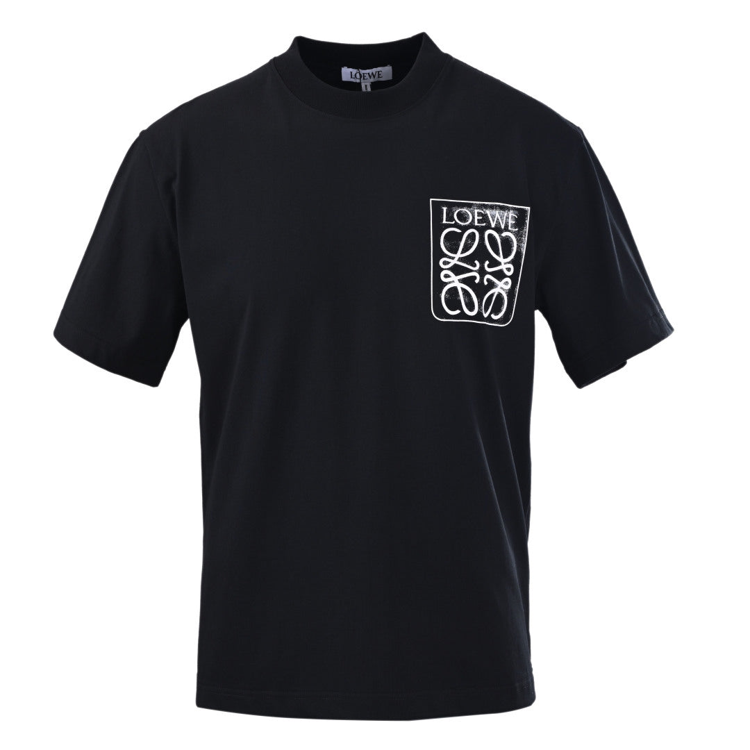 25ss Large logo pocket splash embroidery short-sleeved T-shirt