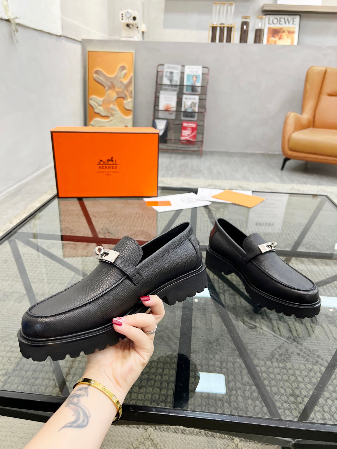 H casual leather shoes
