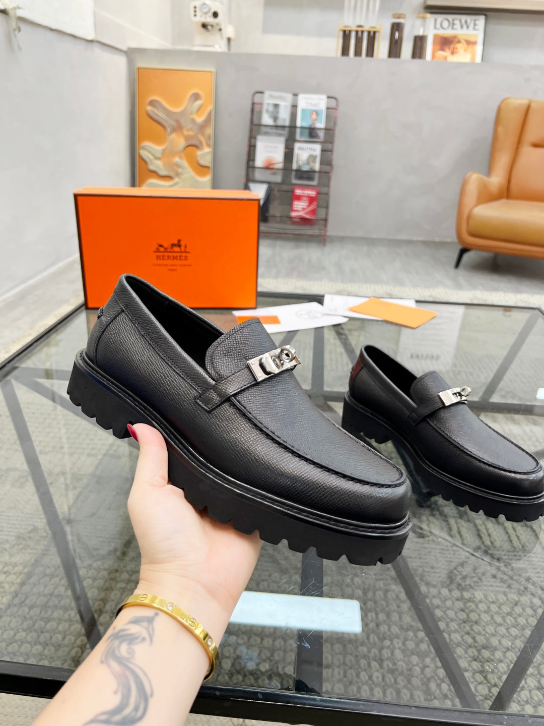 H casual leather shoes