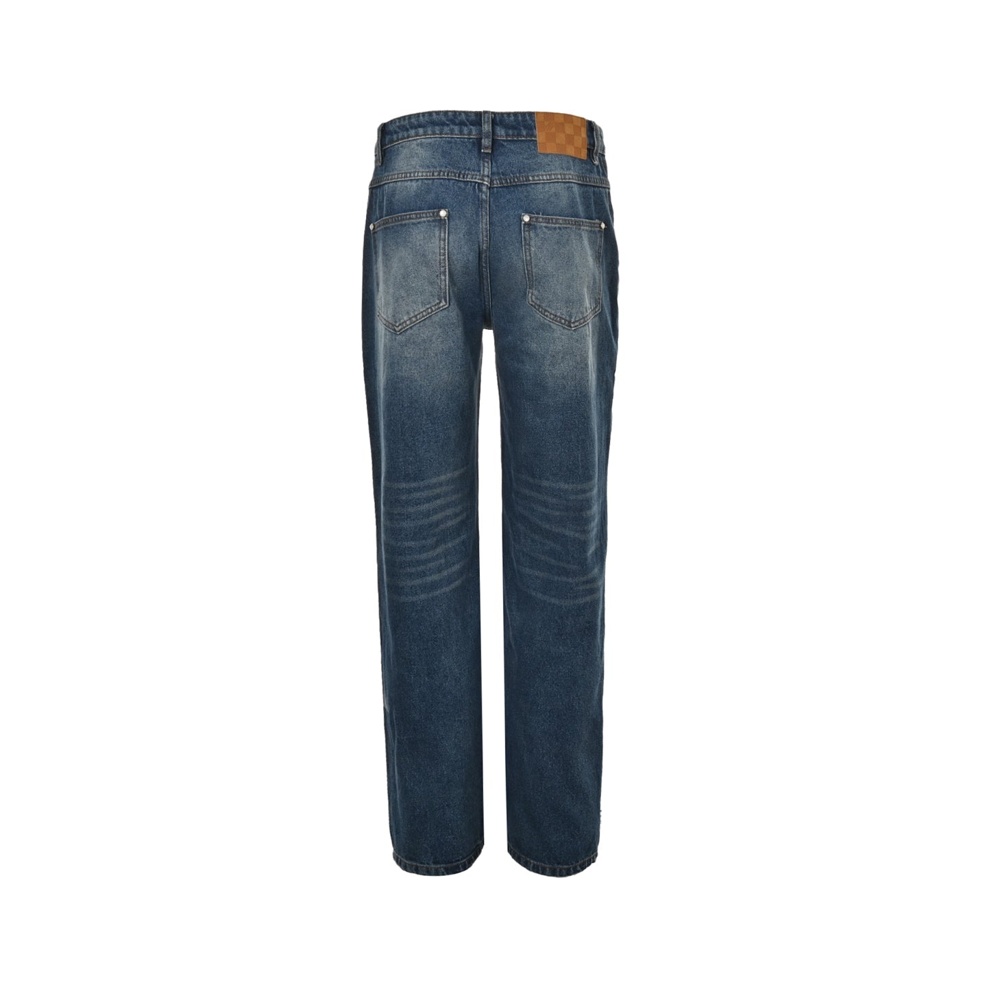 Sun dried faded washed denim jeans