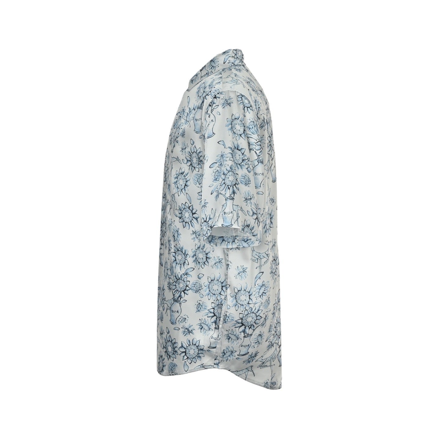 25ss Floral and animal print short-sleeved shirt