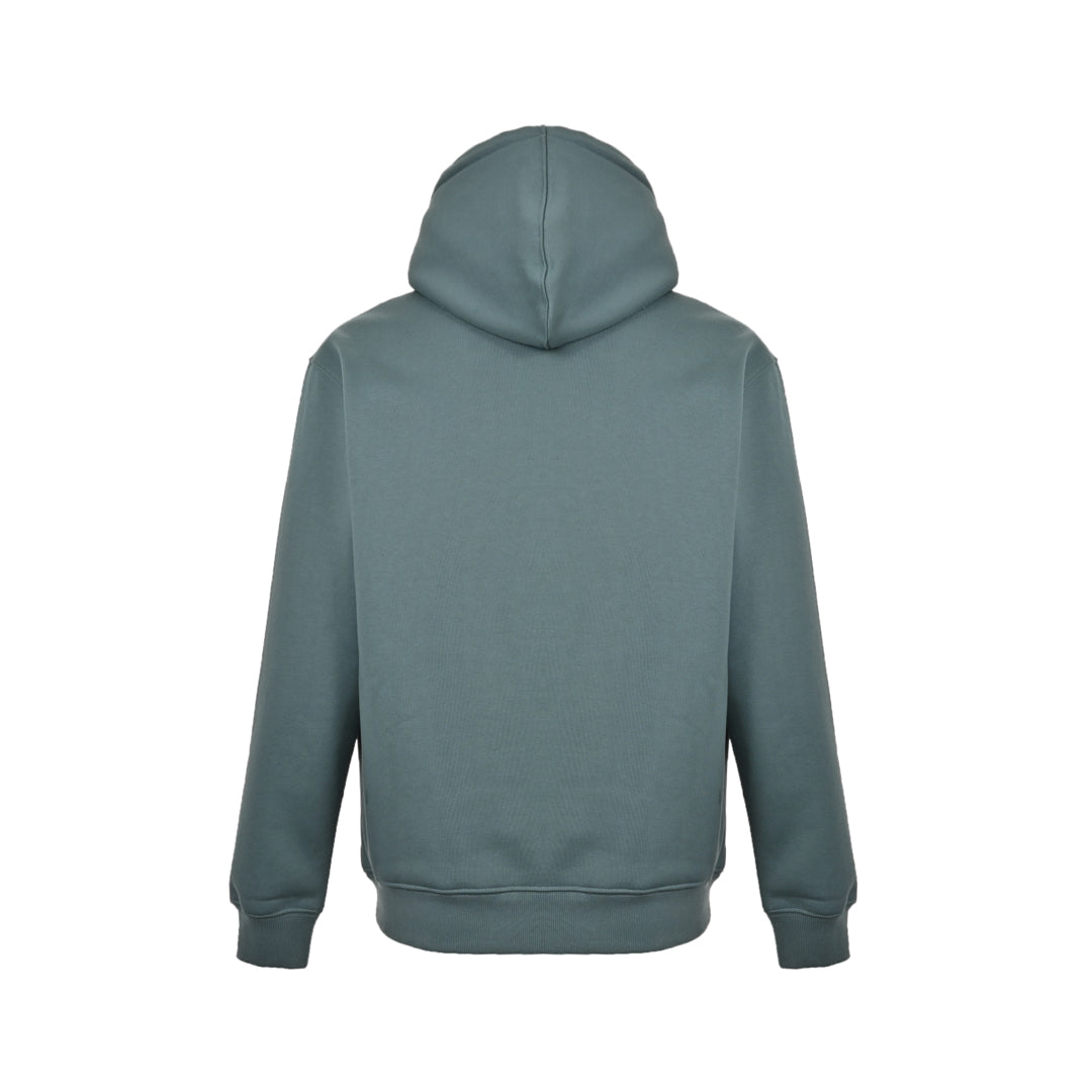 Tricolor embroidered patchwork hooded sweatshirt