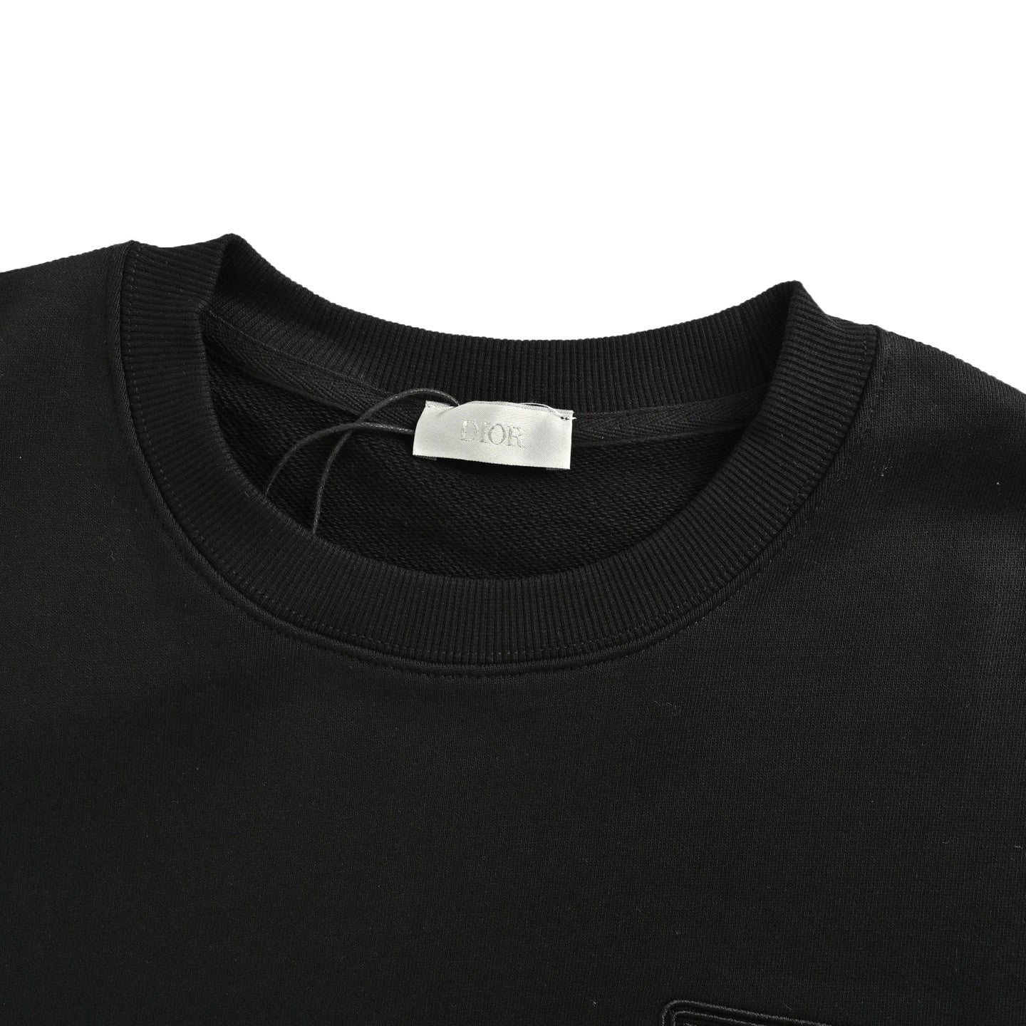 25Fw embroidered block letter round neck sweatshirt