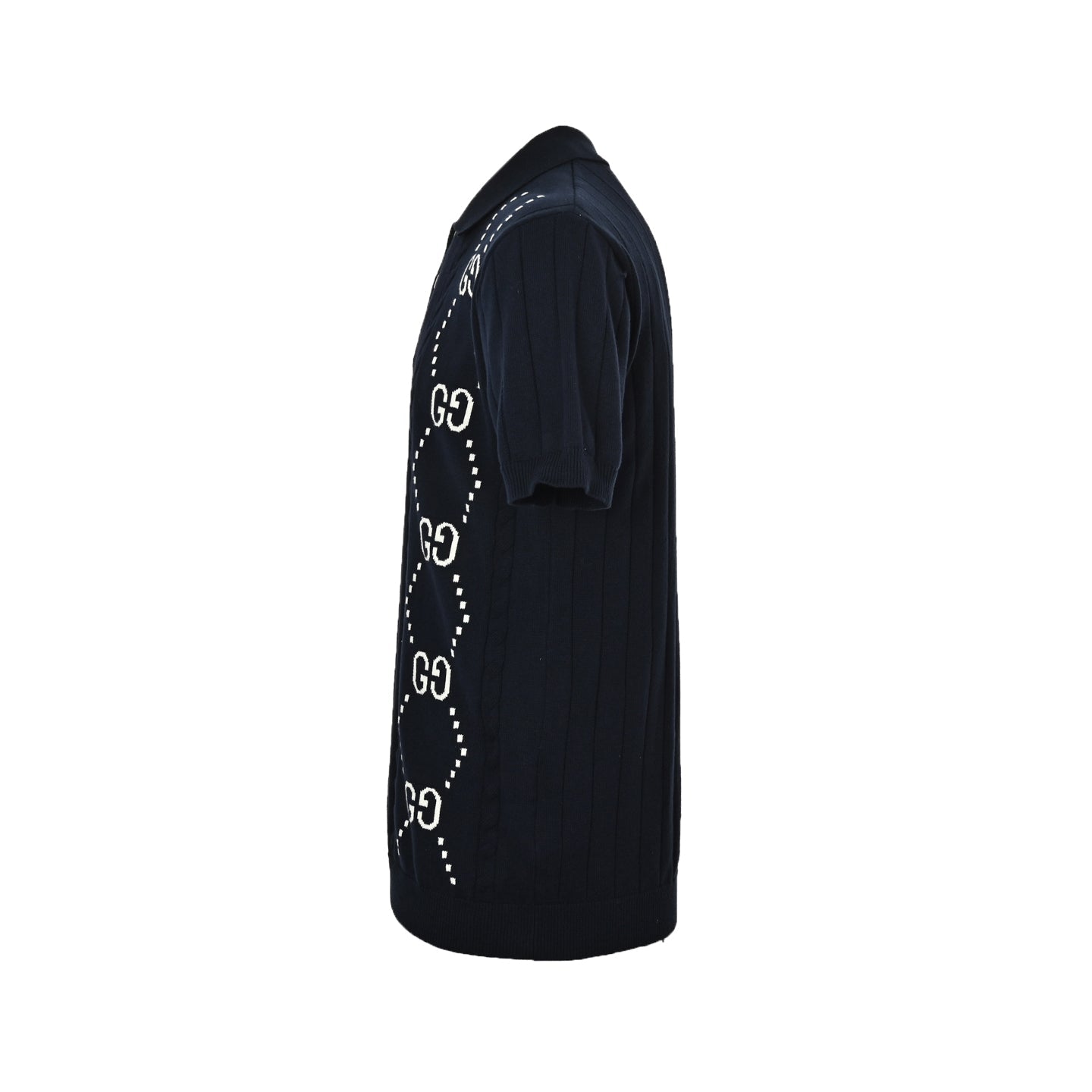 25ss Double G jacquard cable knit Polo short sleeve