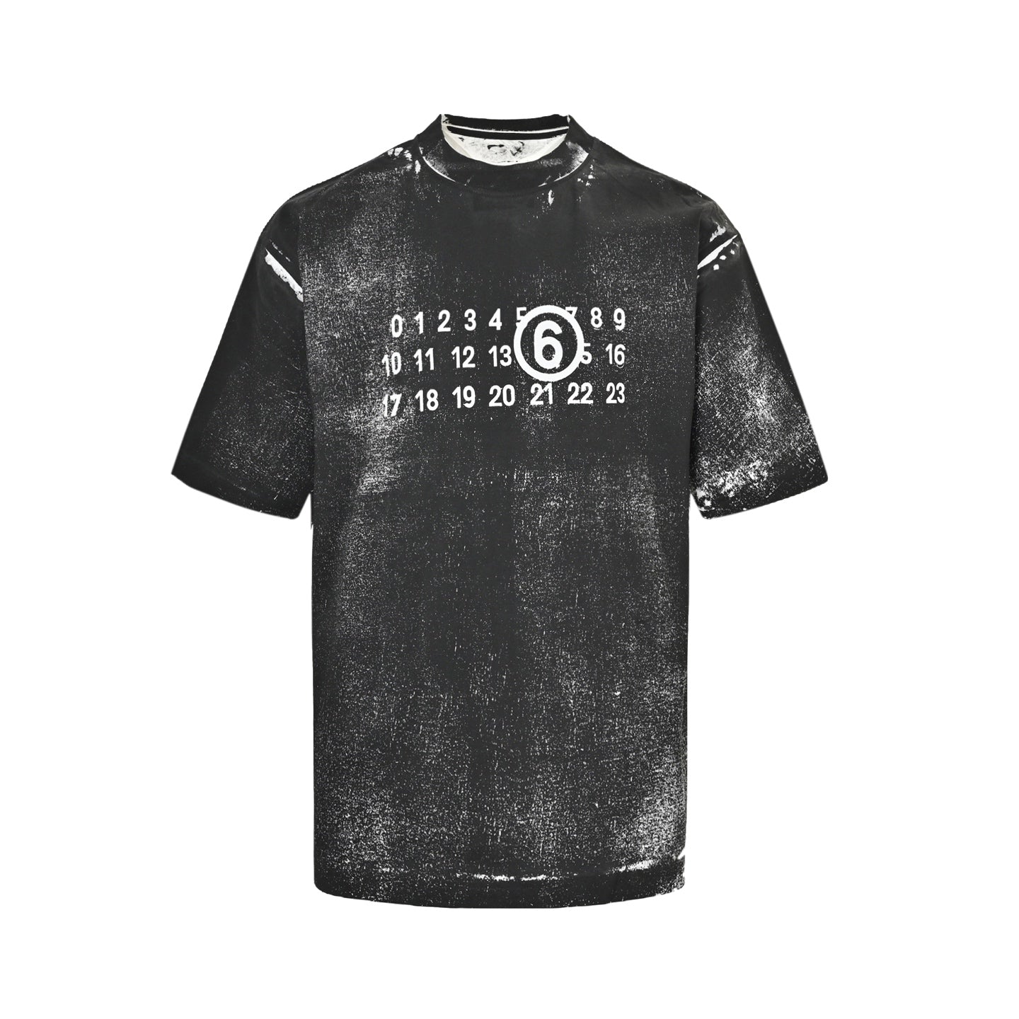 Front and back black and white double letter printed short sleeves