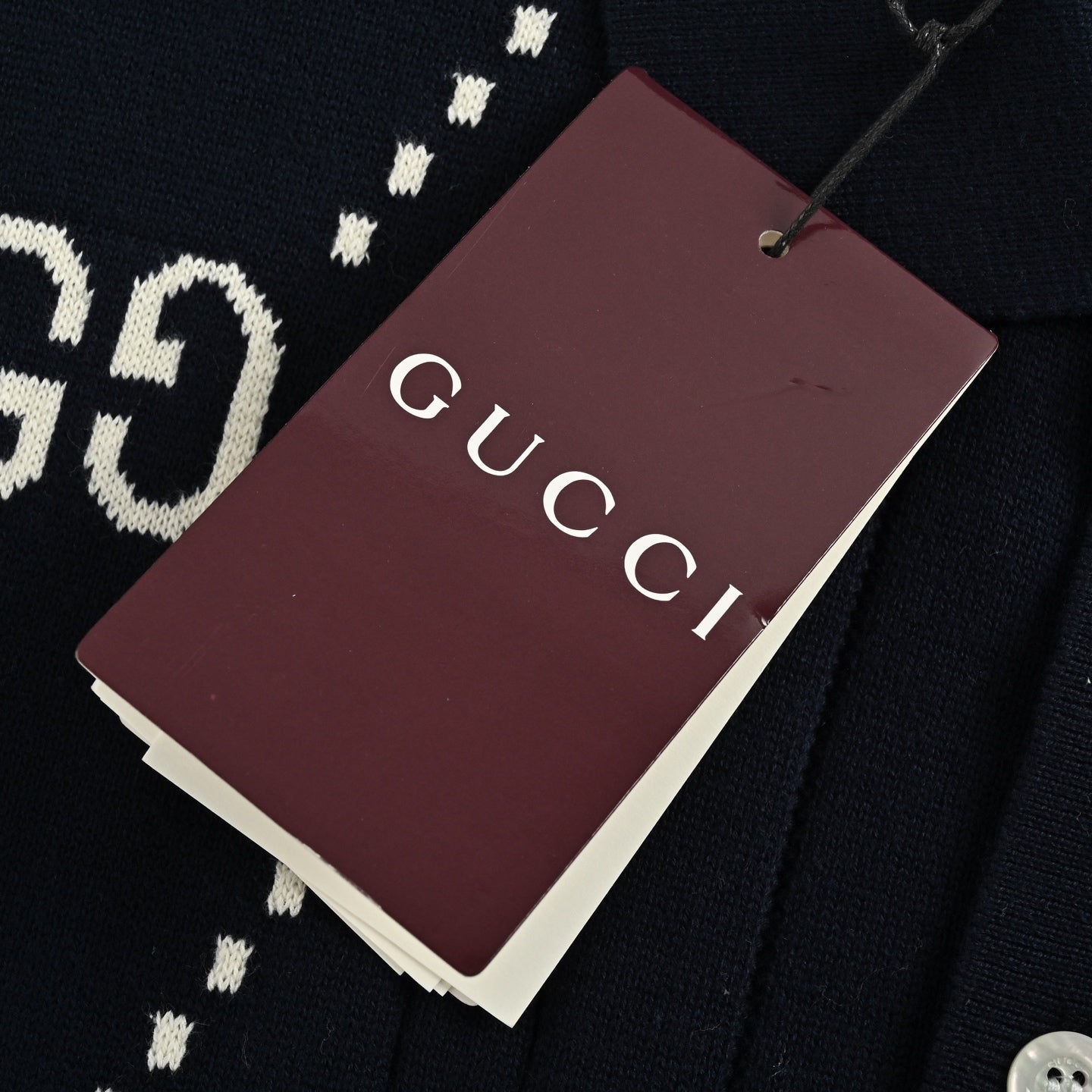 25ss Double G jacquard cable knit Polo short sleeve