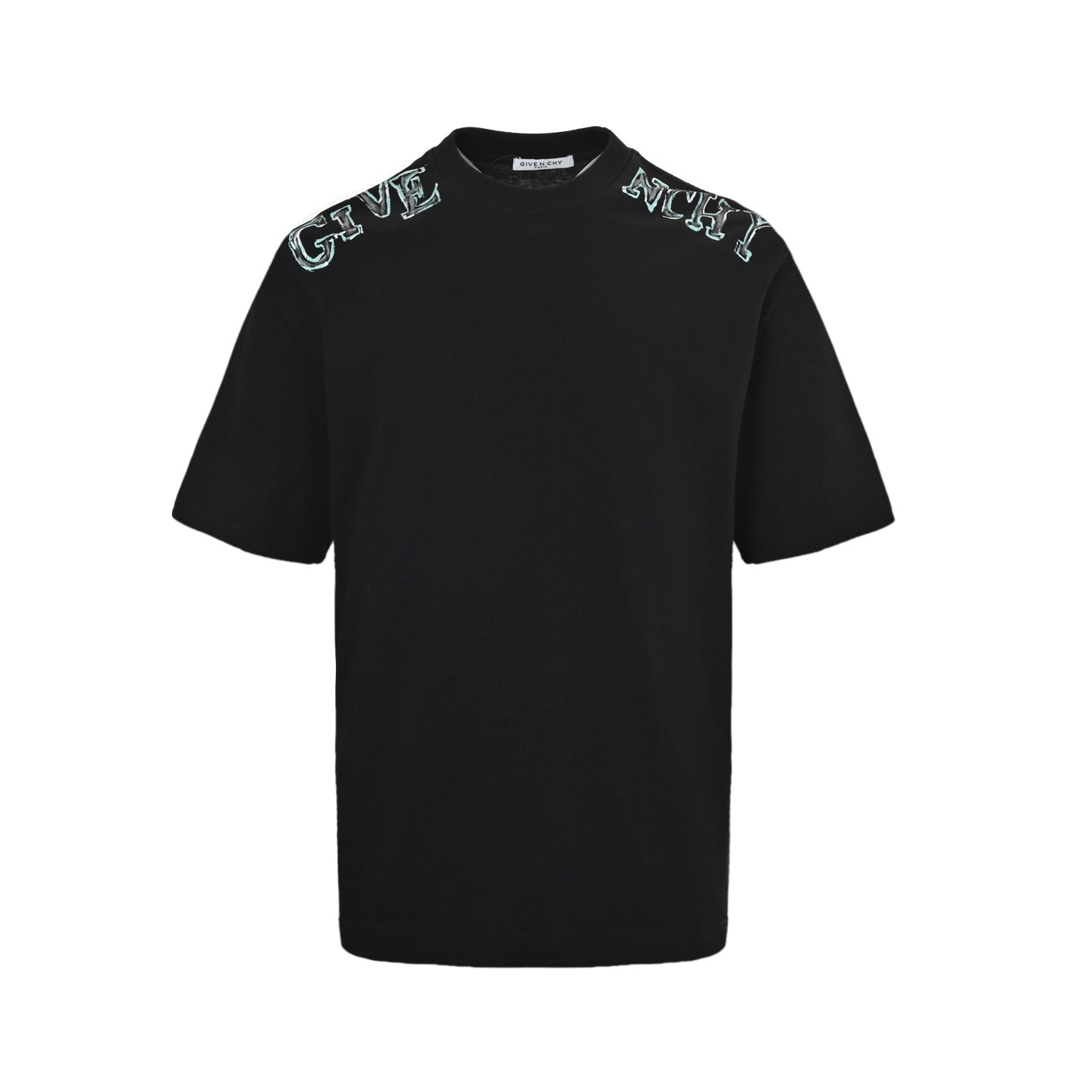25ss Hand-painted lettering printed short sleeves on shoulders