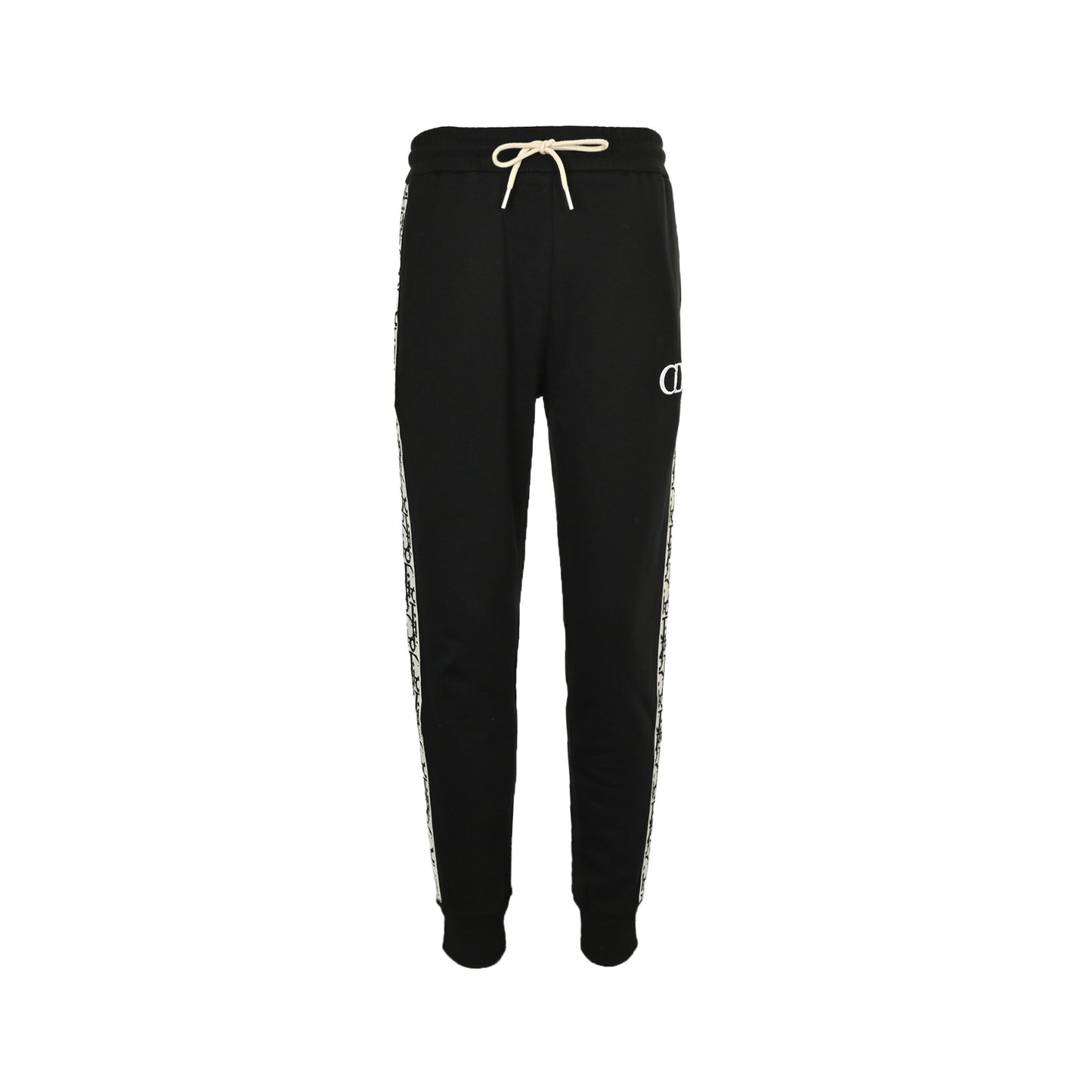 jacquard webbing trousers with embroidered logo
