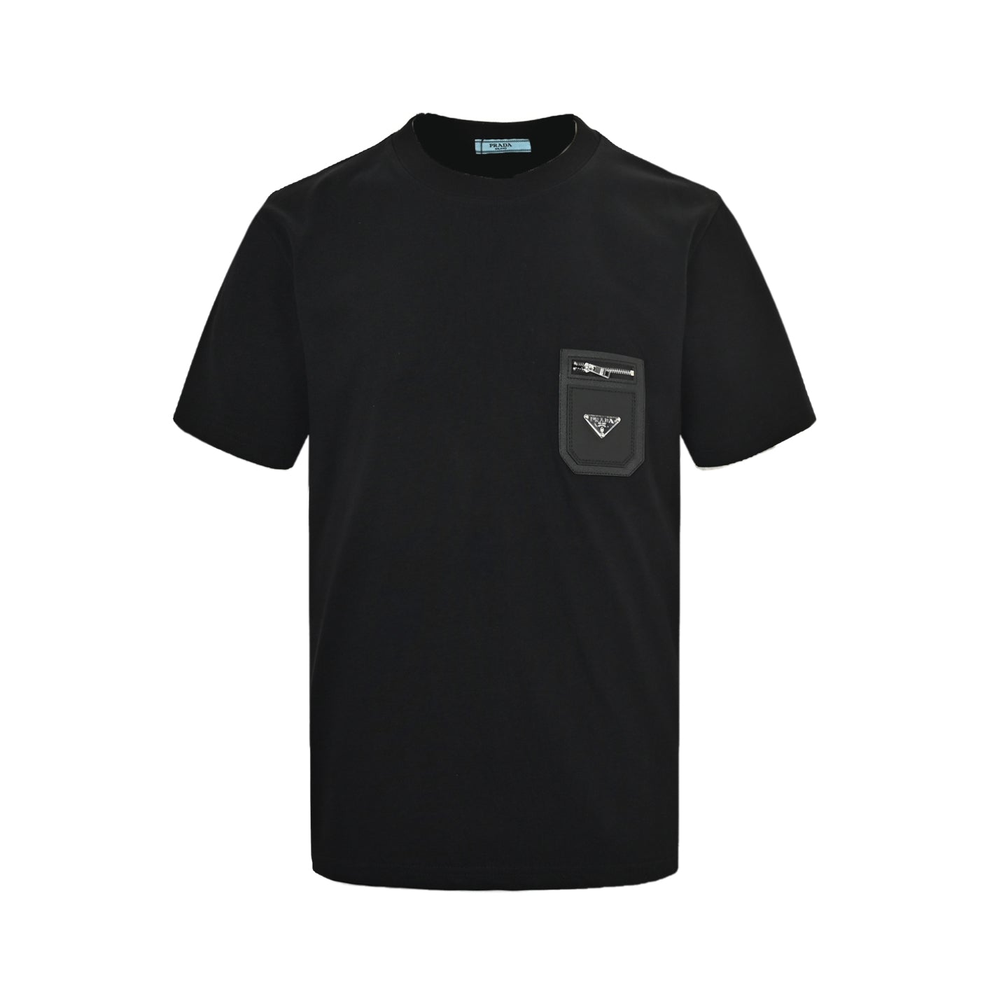 25ss Triangle leather patch pocket short sleeves