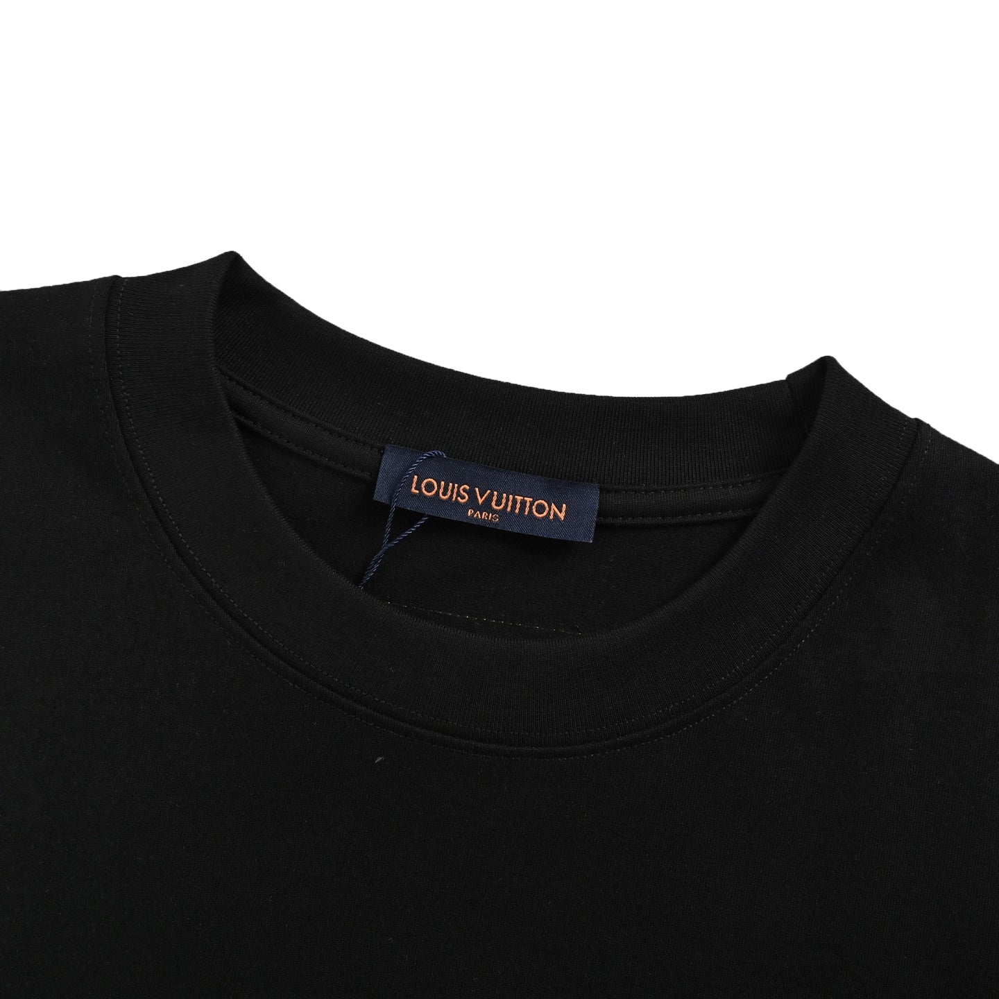 Four-leaf clover rhinestone logo flocked short-sleeve