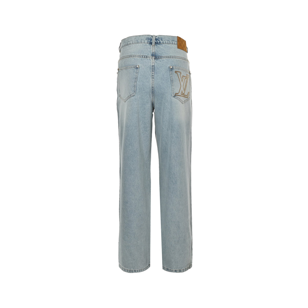 embroidered logo jeans