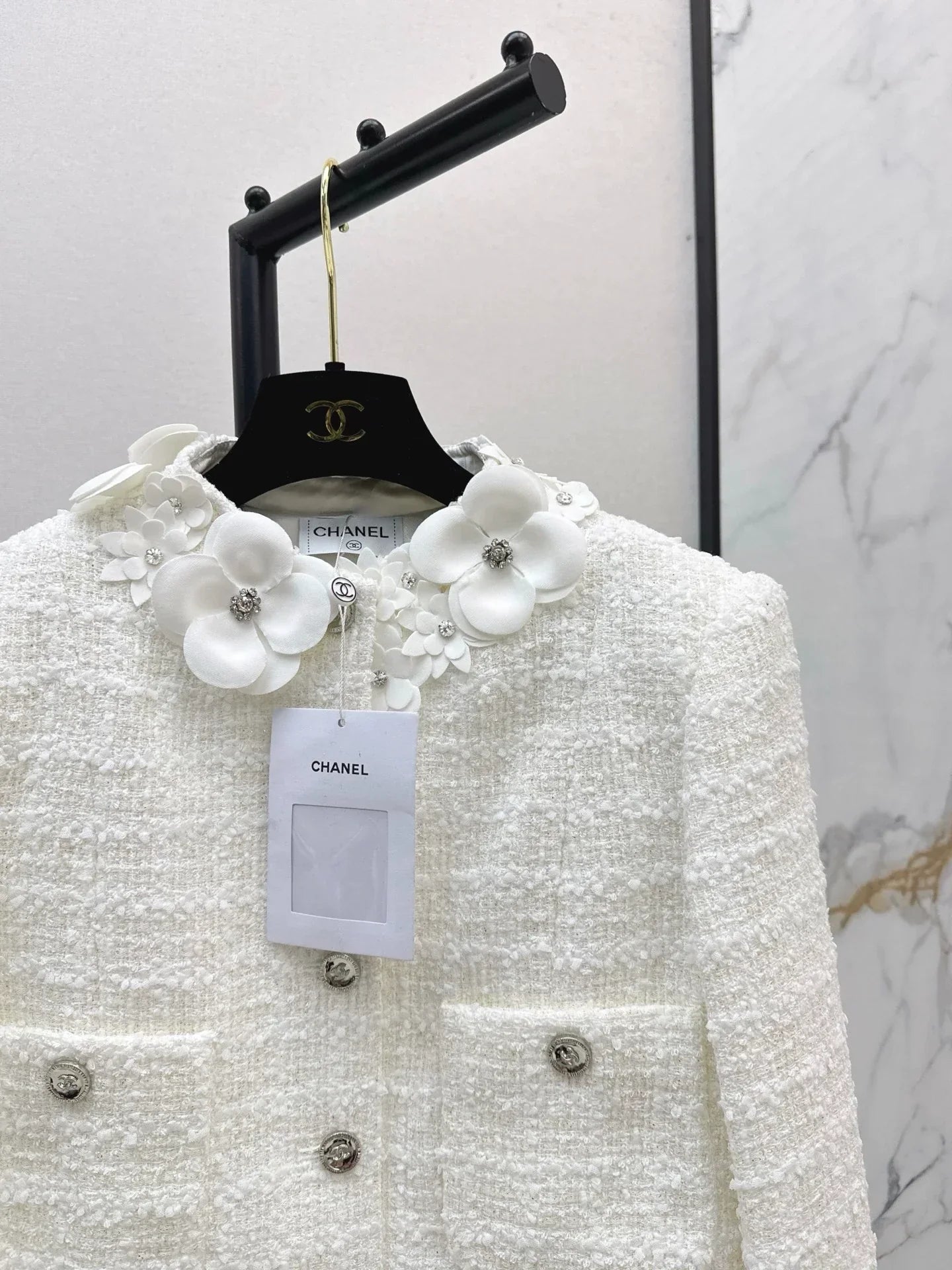 25fw 3D flower decoration short jacket