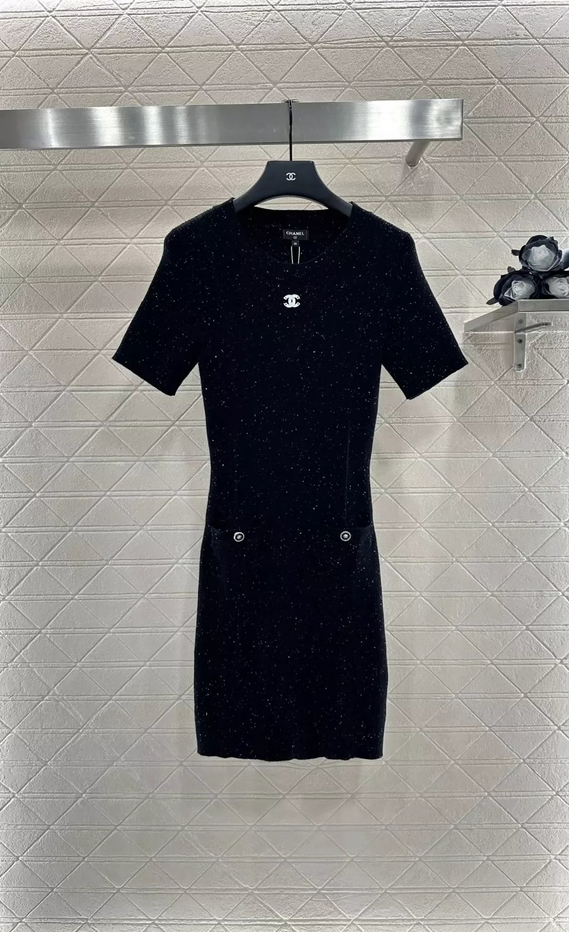 25fw Knitted short sleeved dress