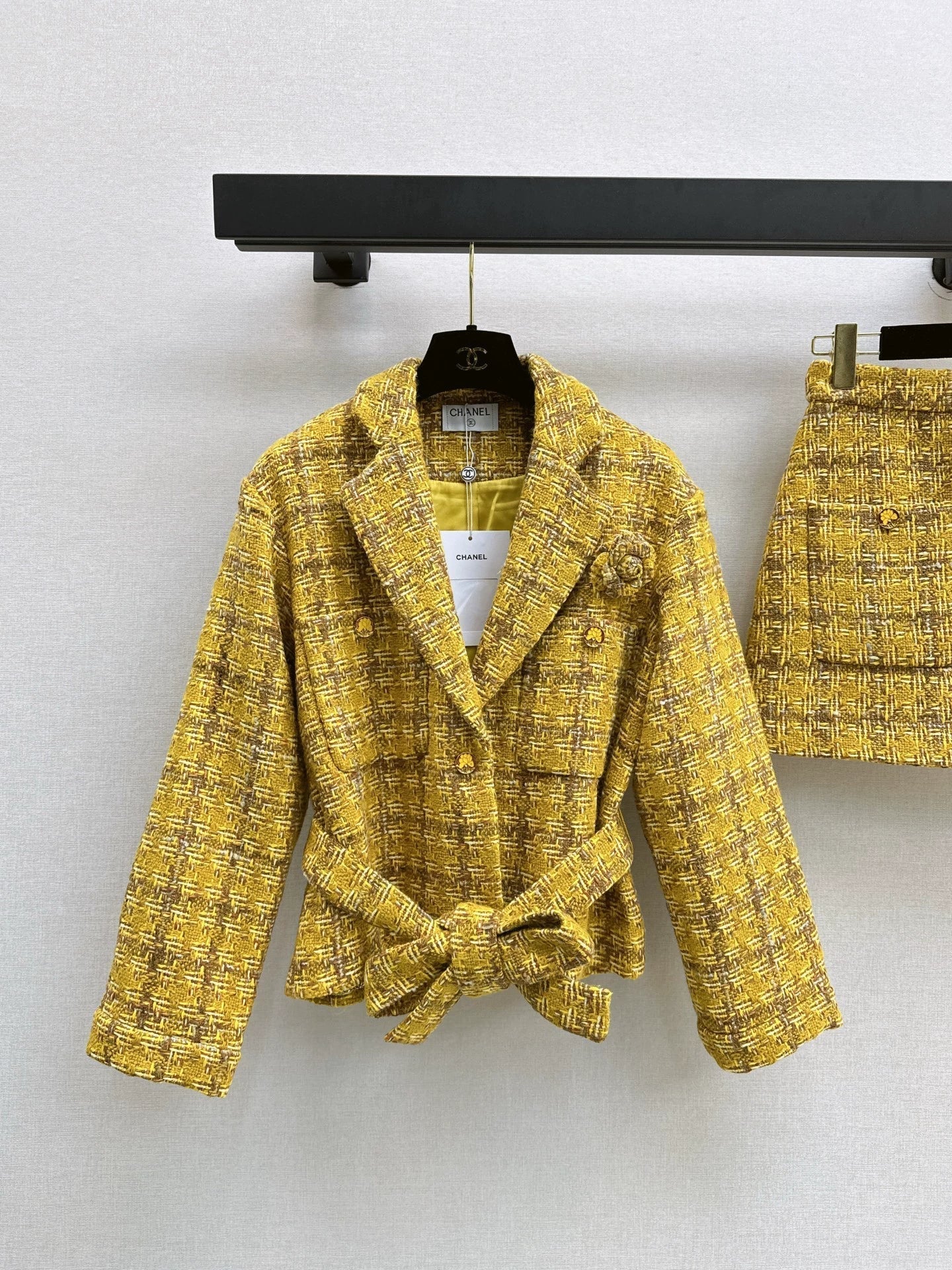 25fw Camellia decoration woven jacket