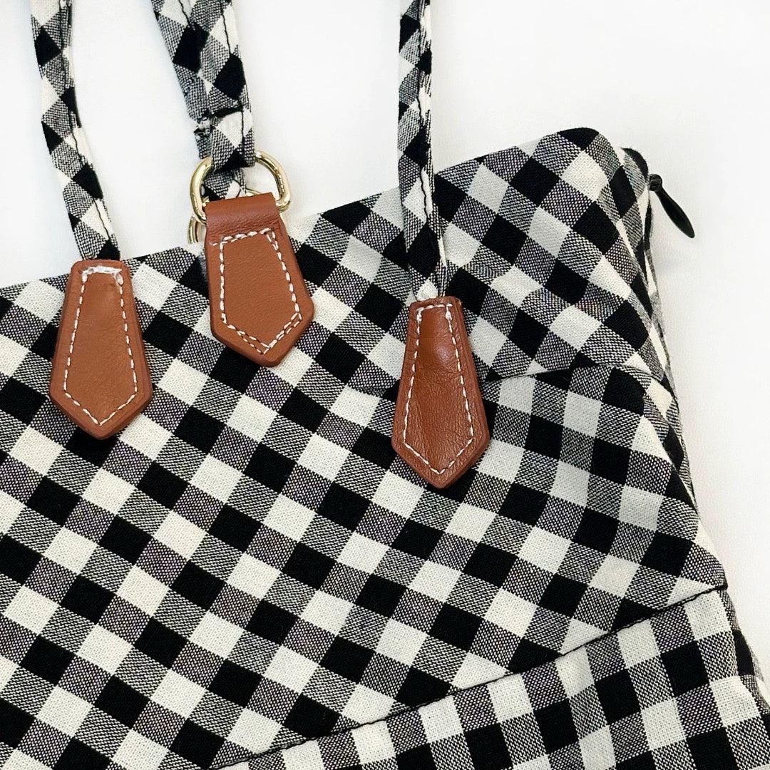 25SS Summer New Plaid Halter Dress