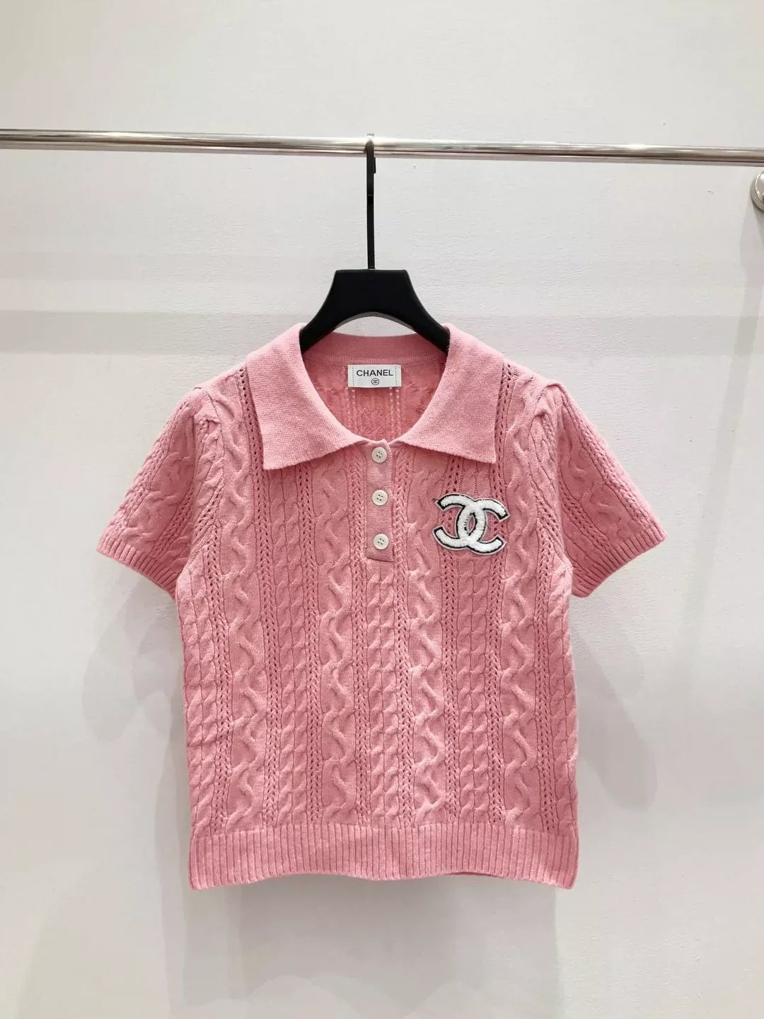 25fw Collar knit short sleeved shirt