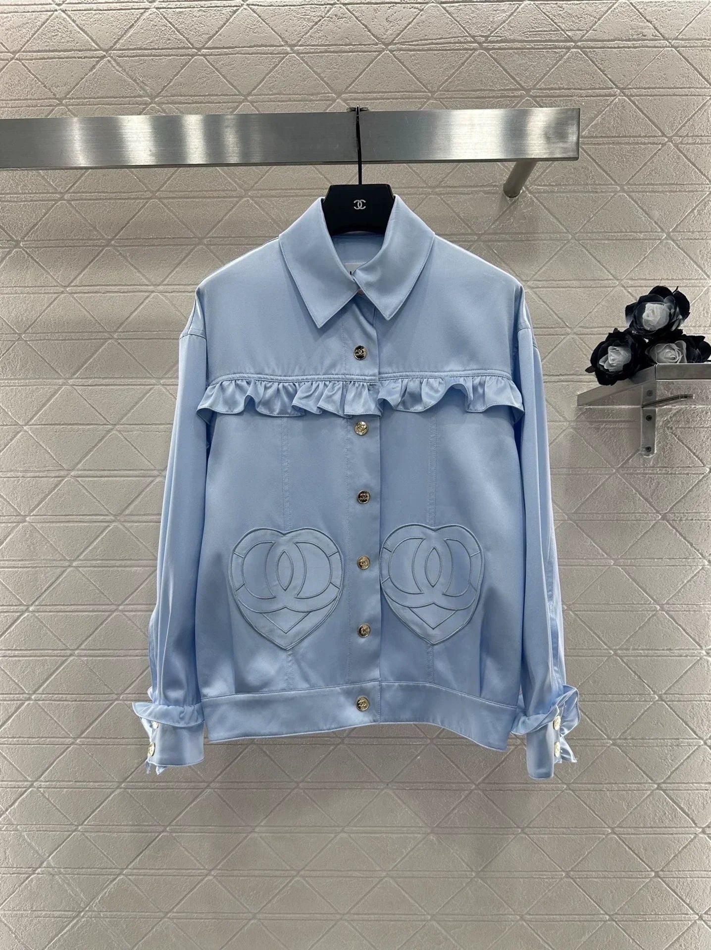 25 Love Double C Lace Silk Shirt