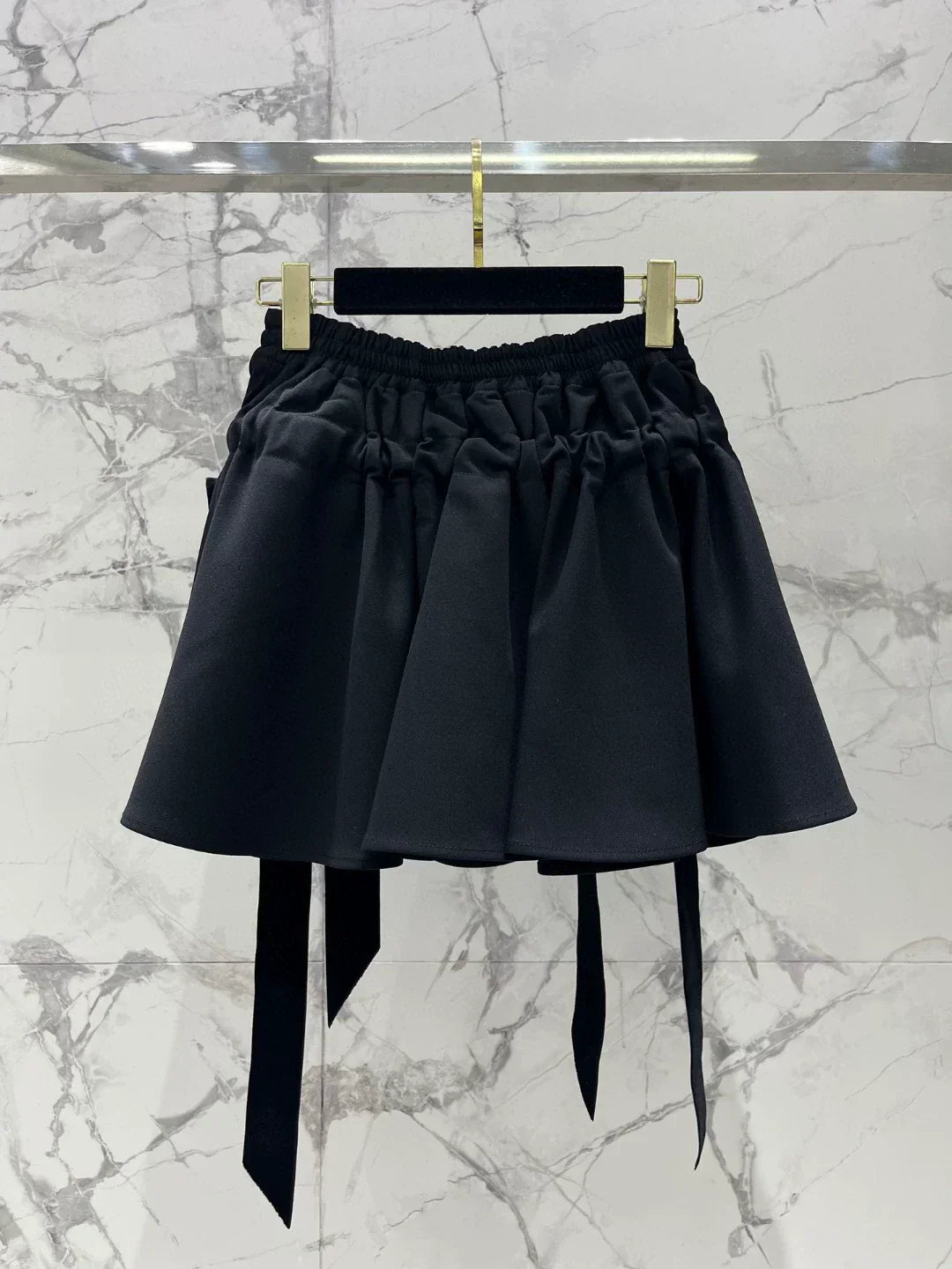 25 new style Hepburn style slim bow tie black A-line short skirt