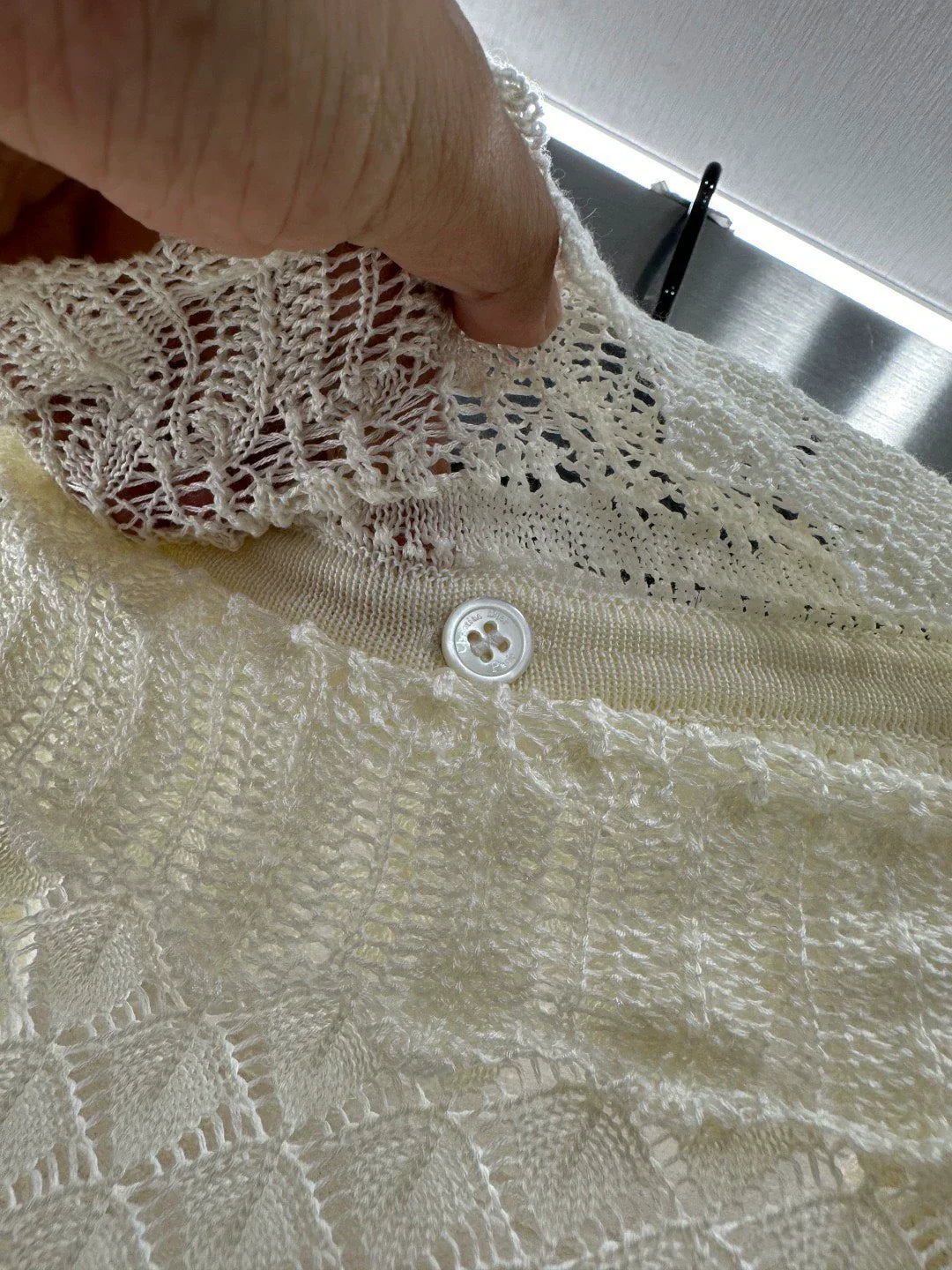 25fw Detachable lace knit top