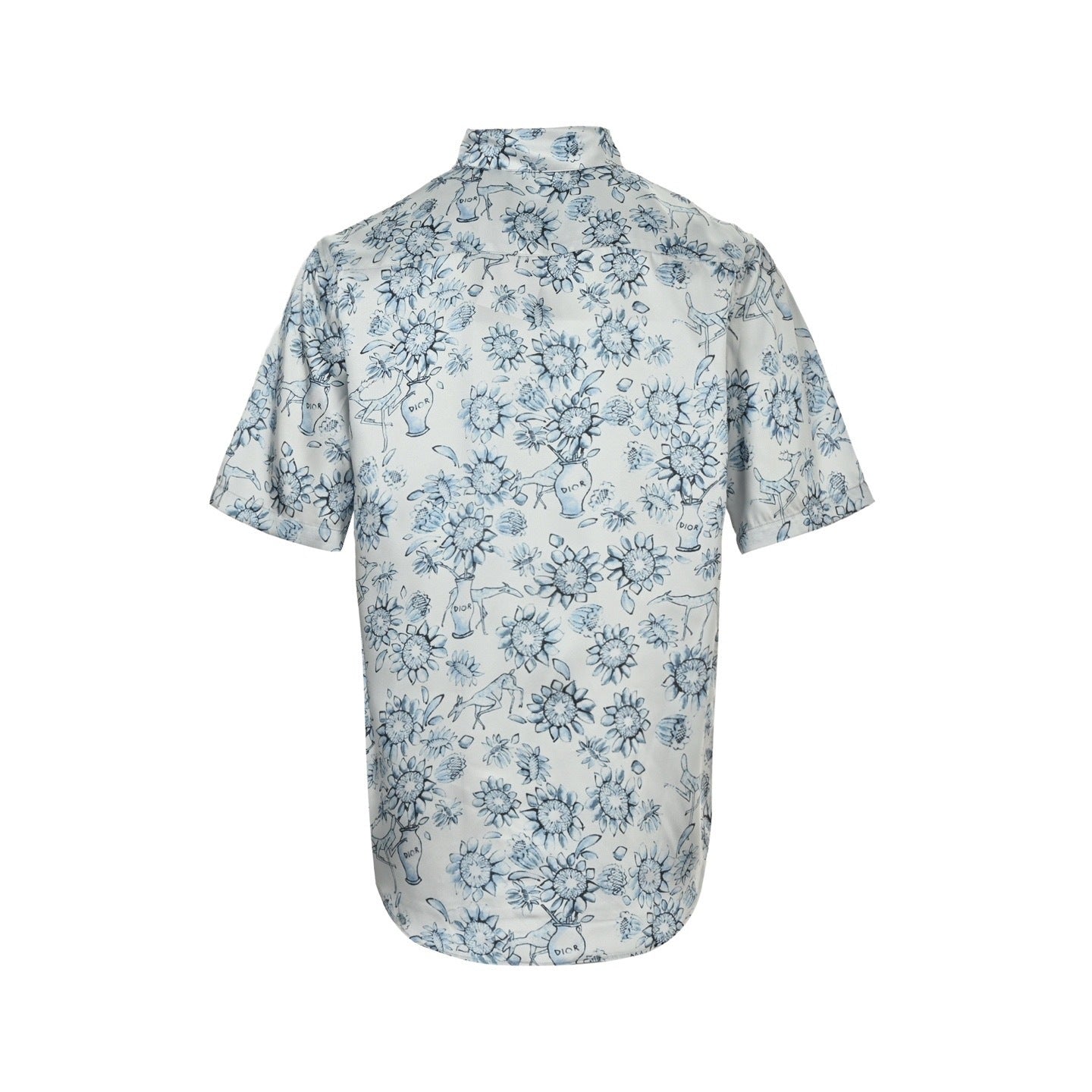 25ss Floral and animal print short-sleeved shirt