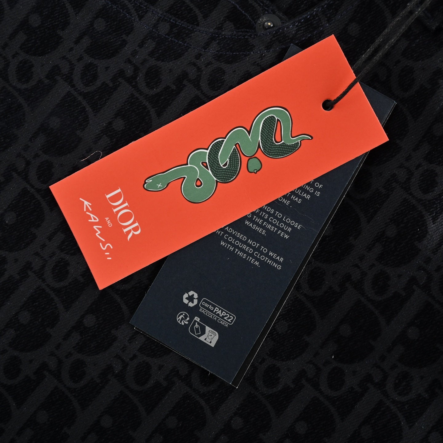 Co-branded Year of the Snake limited edition presbyopia all-over printed denim suit trousers