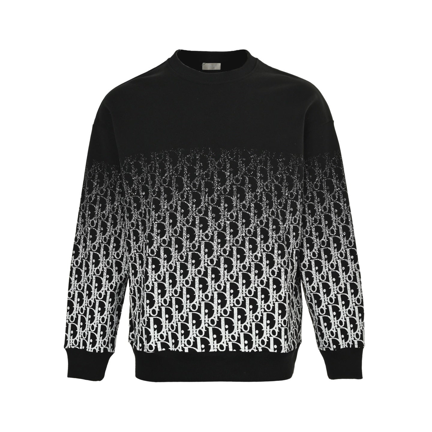 25Fw monogram gradient half-length print round neck sweatshirt