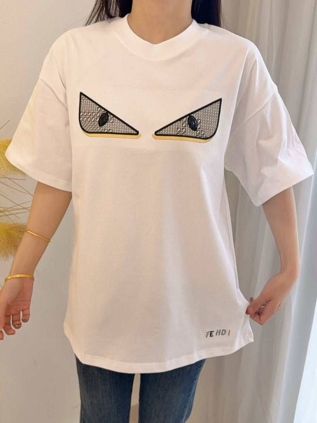 25ss old flower patchwork devil eye embroidered short sleeve