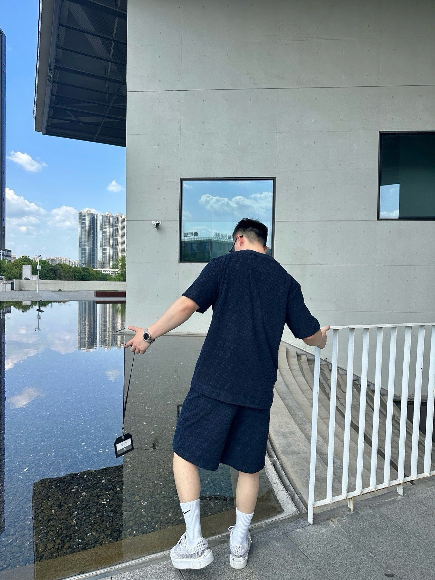 25ss FF textured jacquard towel shorts
