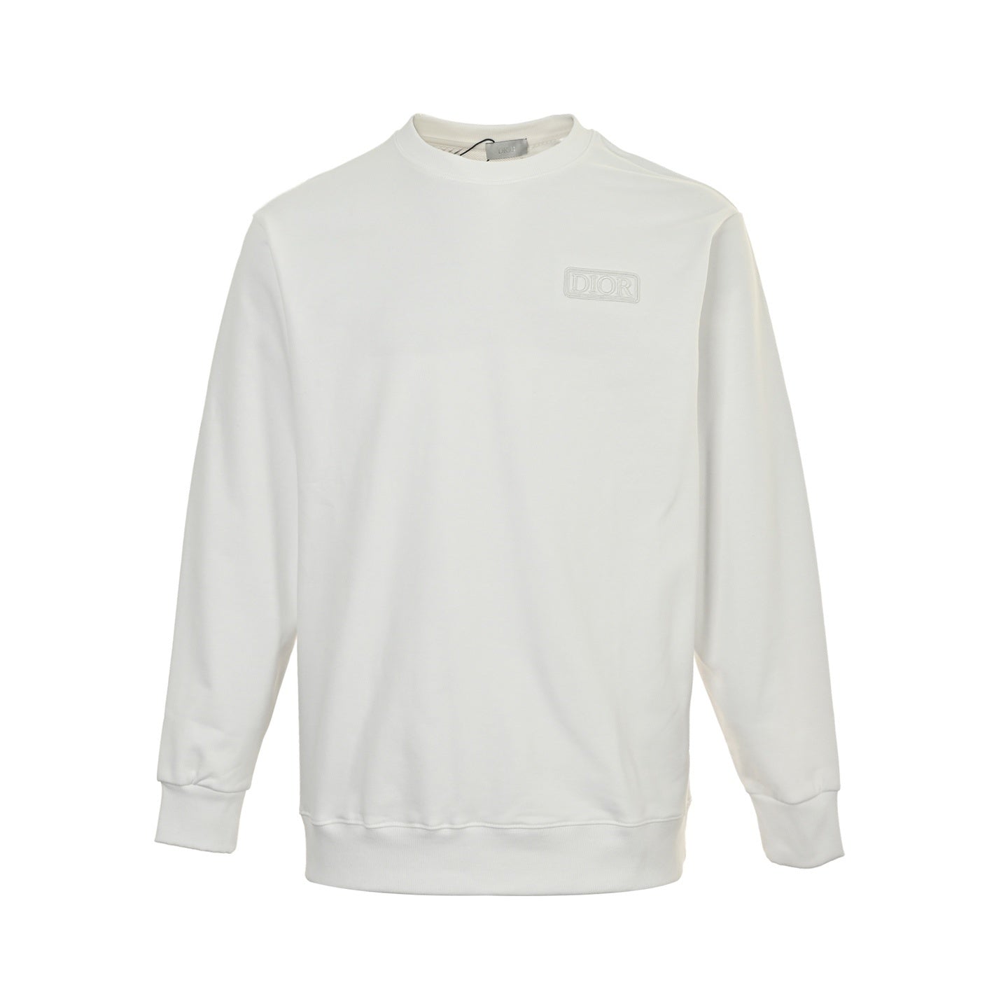 25Fw embroidered block letter round neck sweatshirt