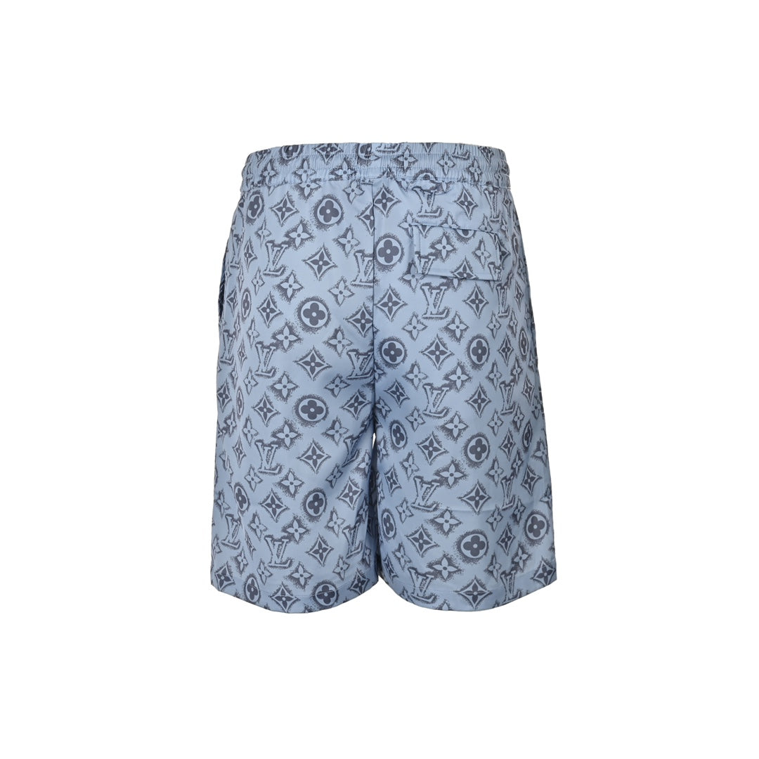 24ss full print floral silk set beach shorts