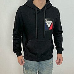 25Fw zippered faux pocket hooded sweatshirt