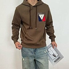 25Fw zippered faux pocket hooded sweatshirt