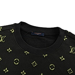 25fw all-over print burnt flower monogram round neck sweatshirt