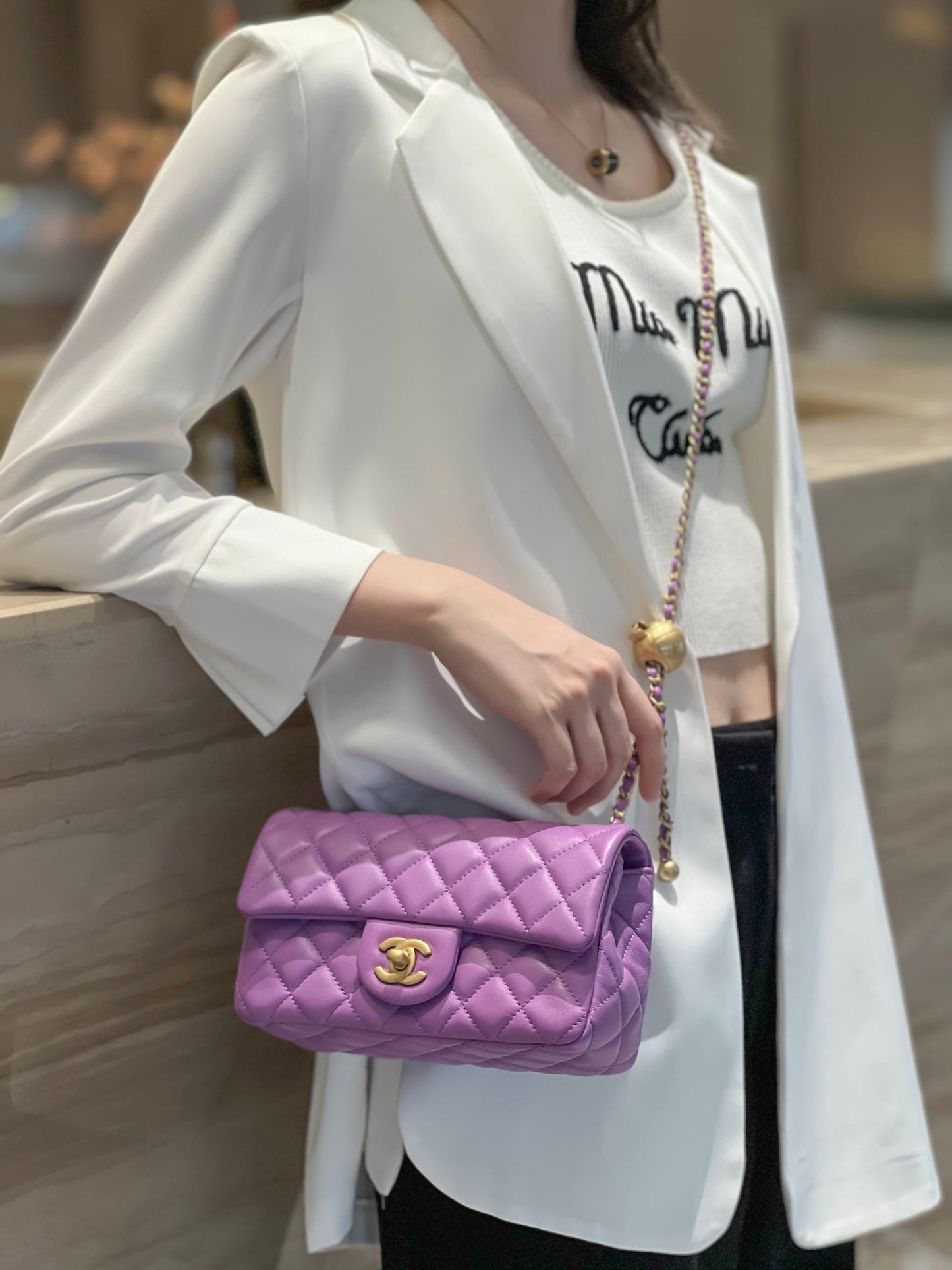 CF20 Golden Globe CLASSIC HANDBAG Lambskin Rose Red