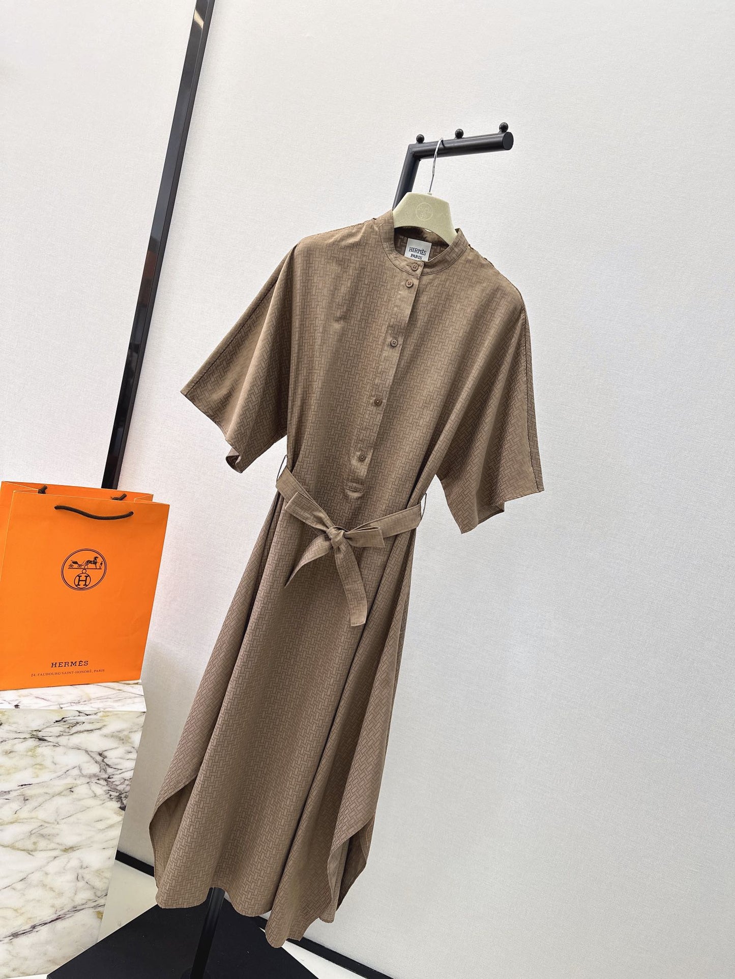 h 25ss jacquard shirt dress