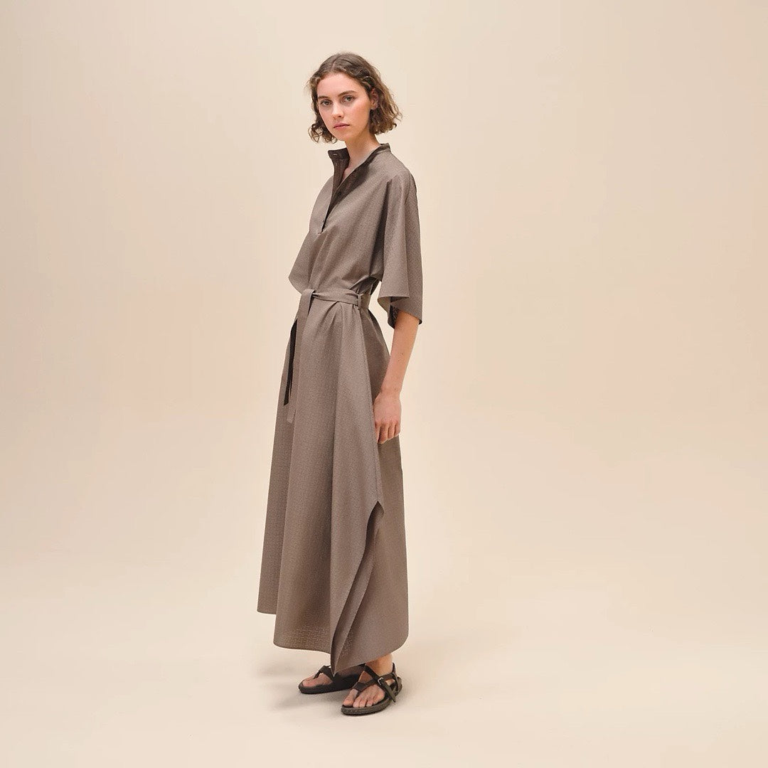 h 25ss jacquard shirt dress