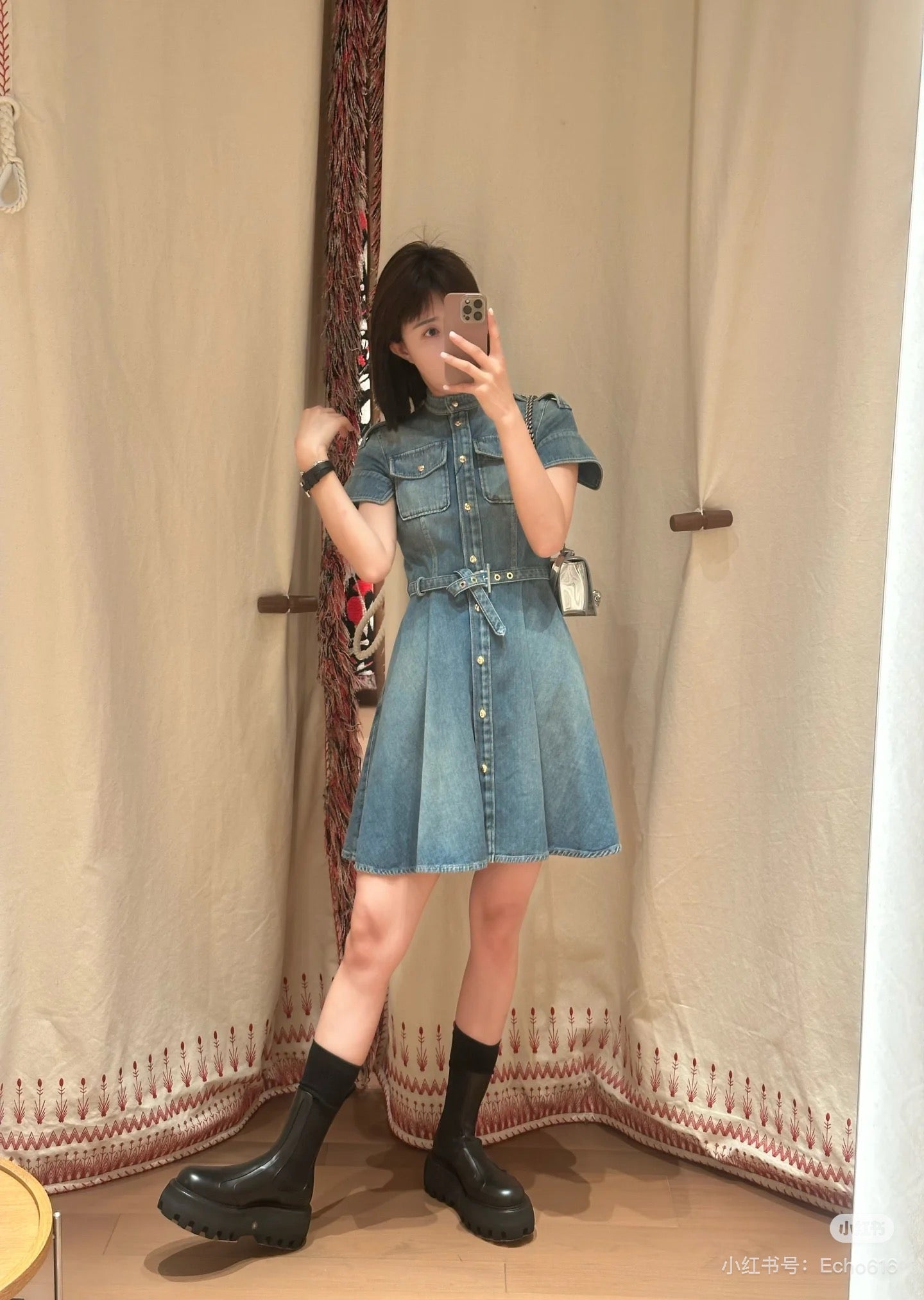MC 25ss denim shirt dress